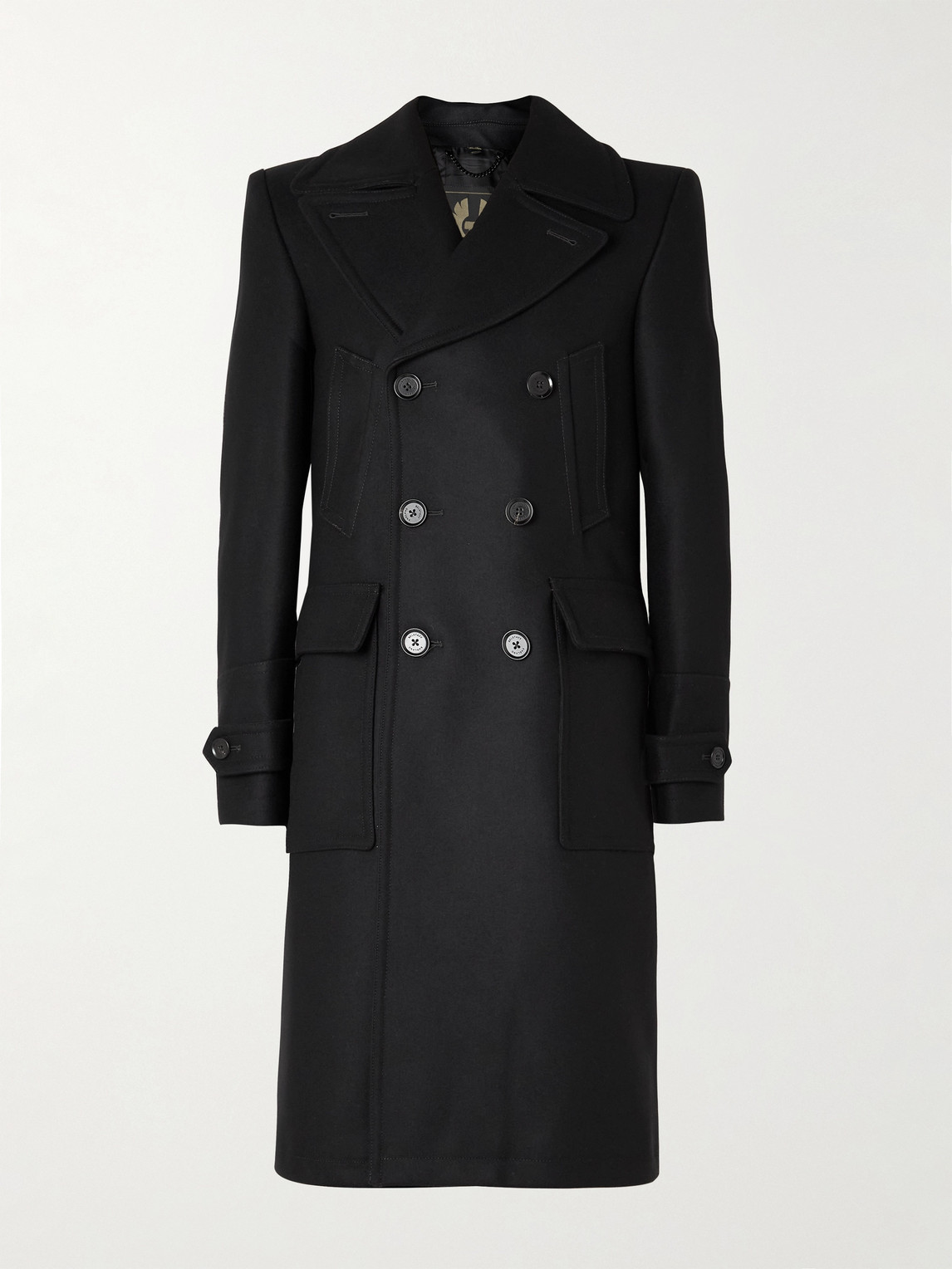 Belstaff Milford Double-breasted Wool-blend Coat In Black