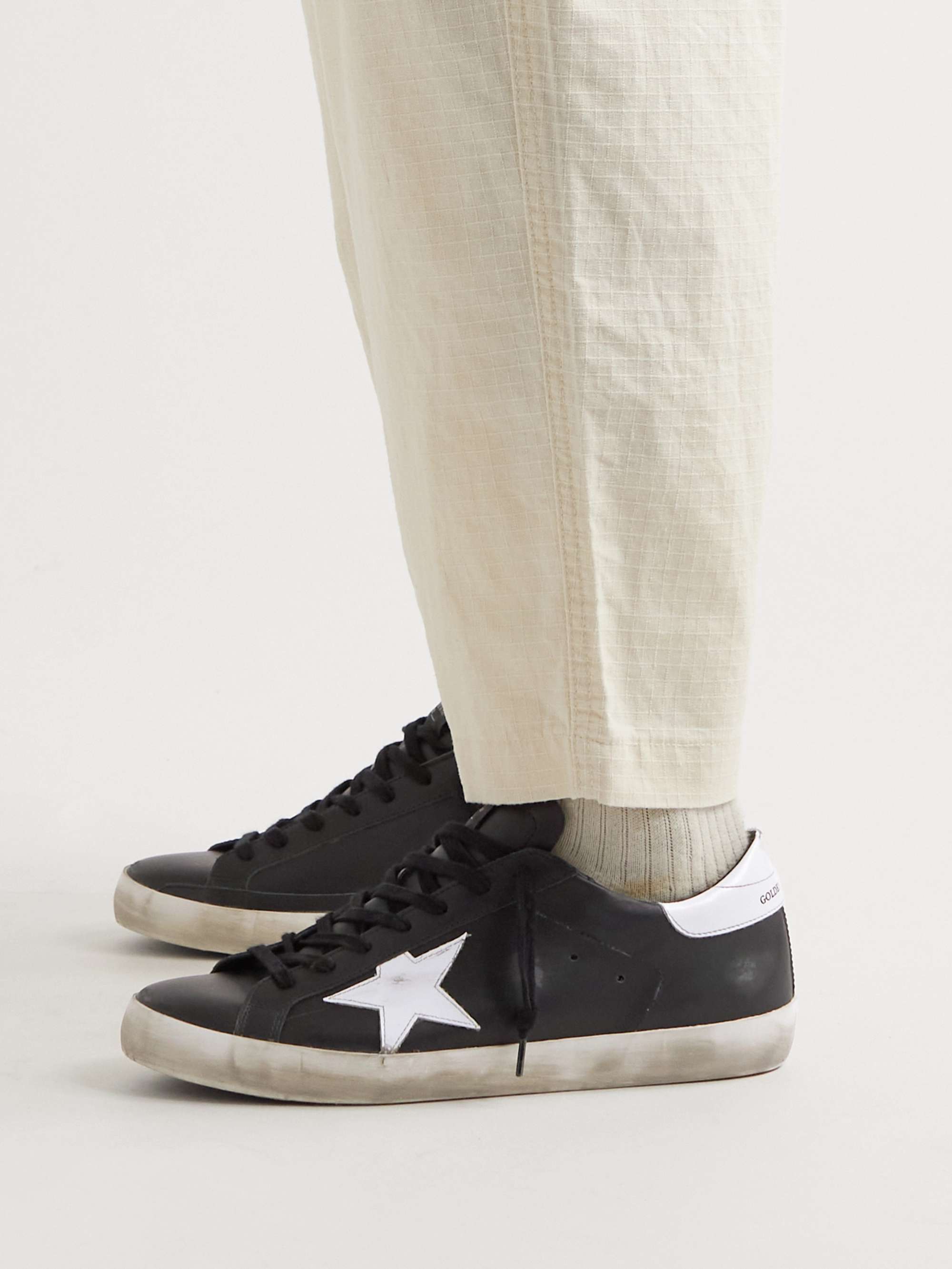 GOLDEN GOOSE Superstar Distressed Leather Sneakers