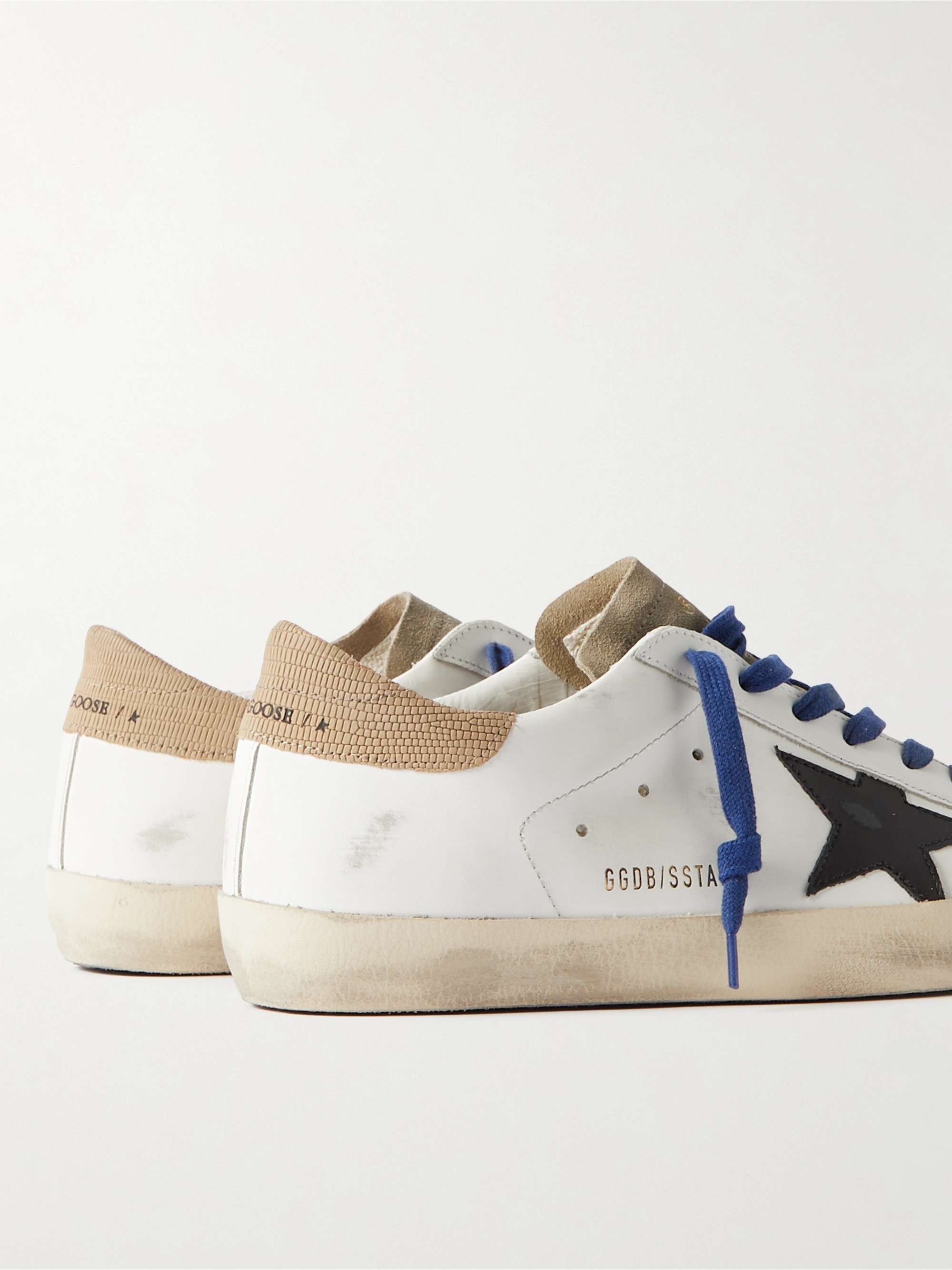 GOLDEN GOOSE Superstar Distressed Leather and Suede Sneakers