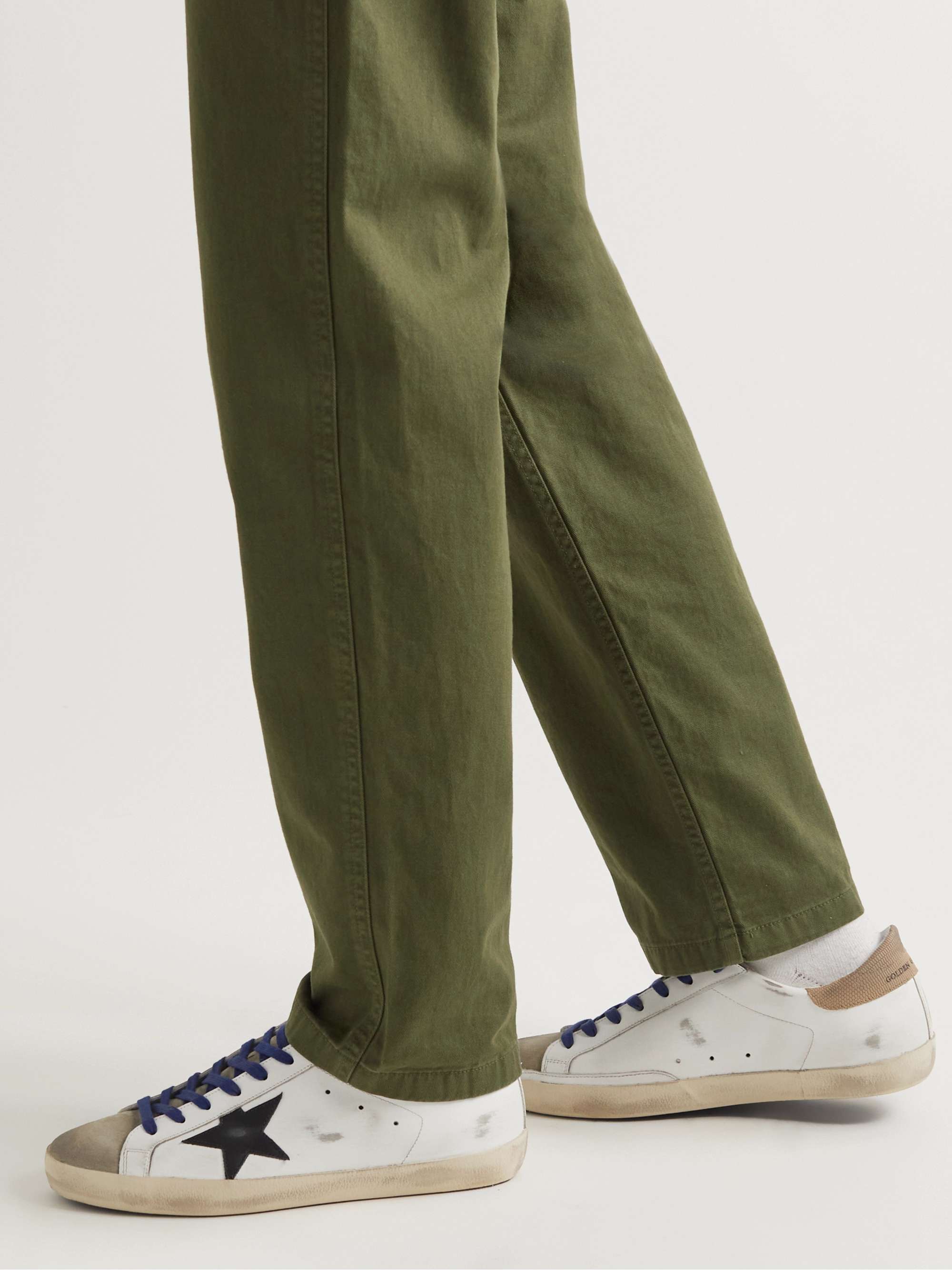 GOLDEN GOOSE Superstar Distressed Leather and Suede Sneakers
