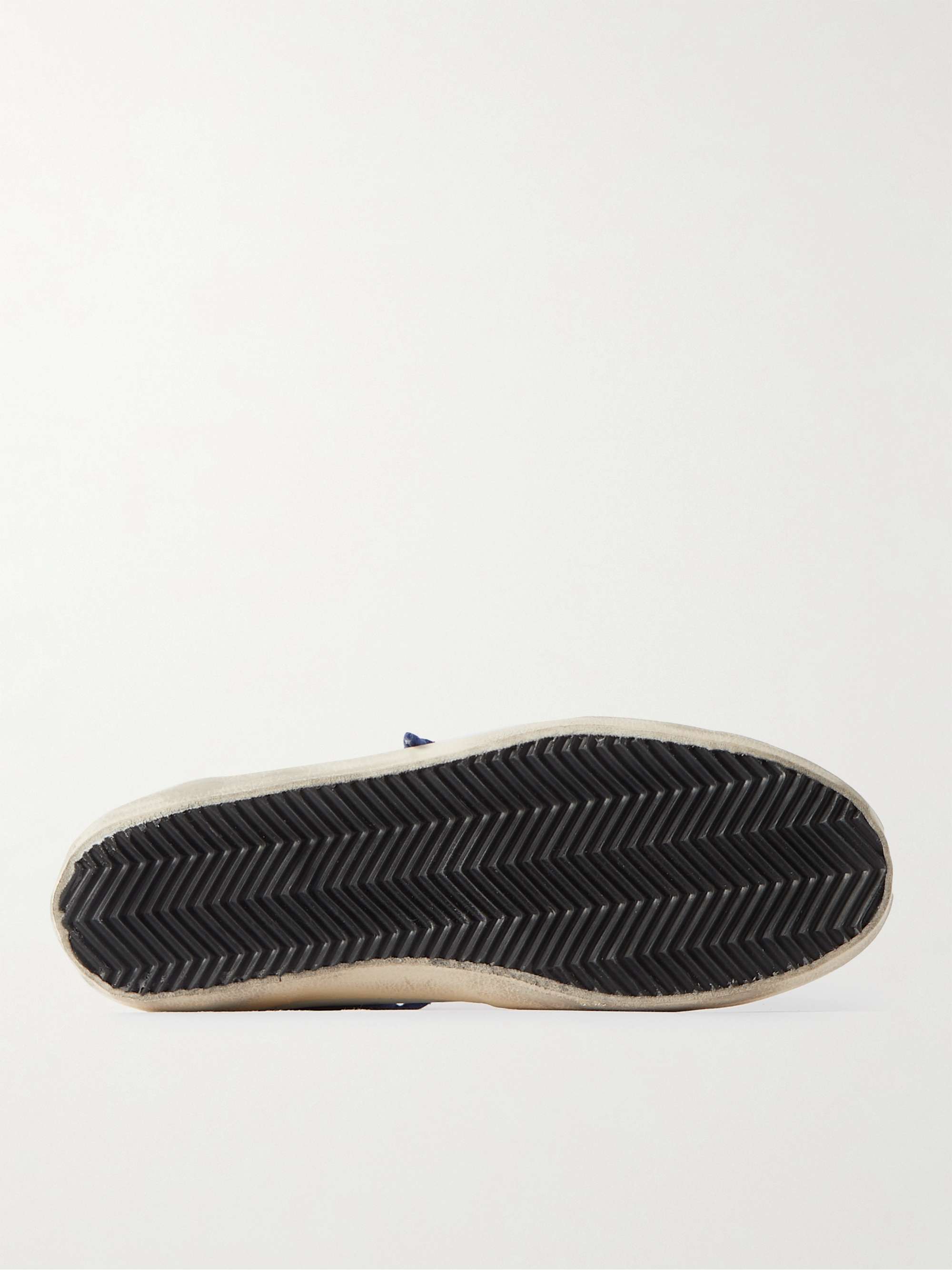 GOLDEN GOOSE Superstar Distressed Leather and Suede Sneakers