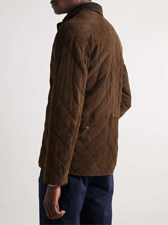 PETER MILLAR Suffolk LeatherTrimmed Quilted Suede Jacket for Men MR PORTER