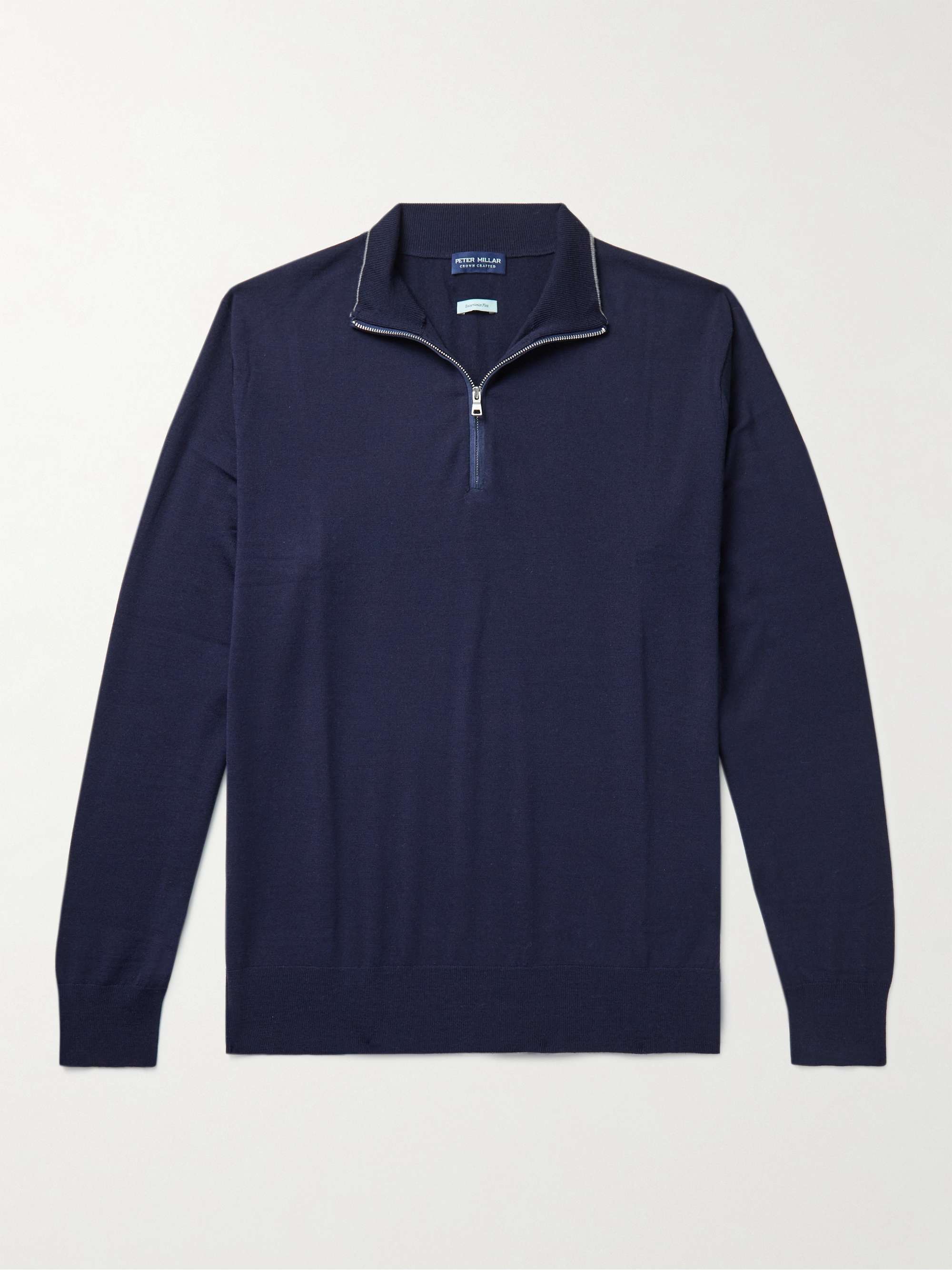 PETER MILLAR Excursionist Flex Wool-Blend Half-Zip Sweater for Men | MR ...