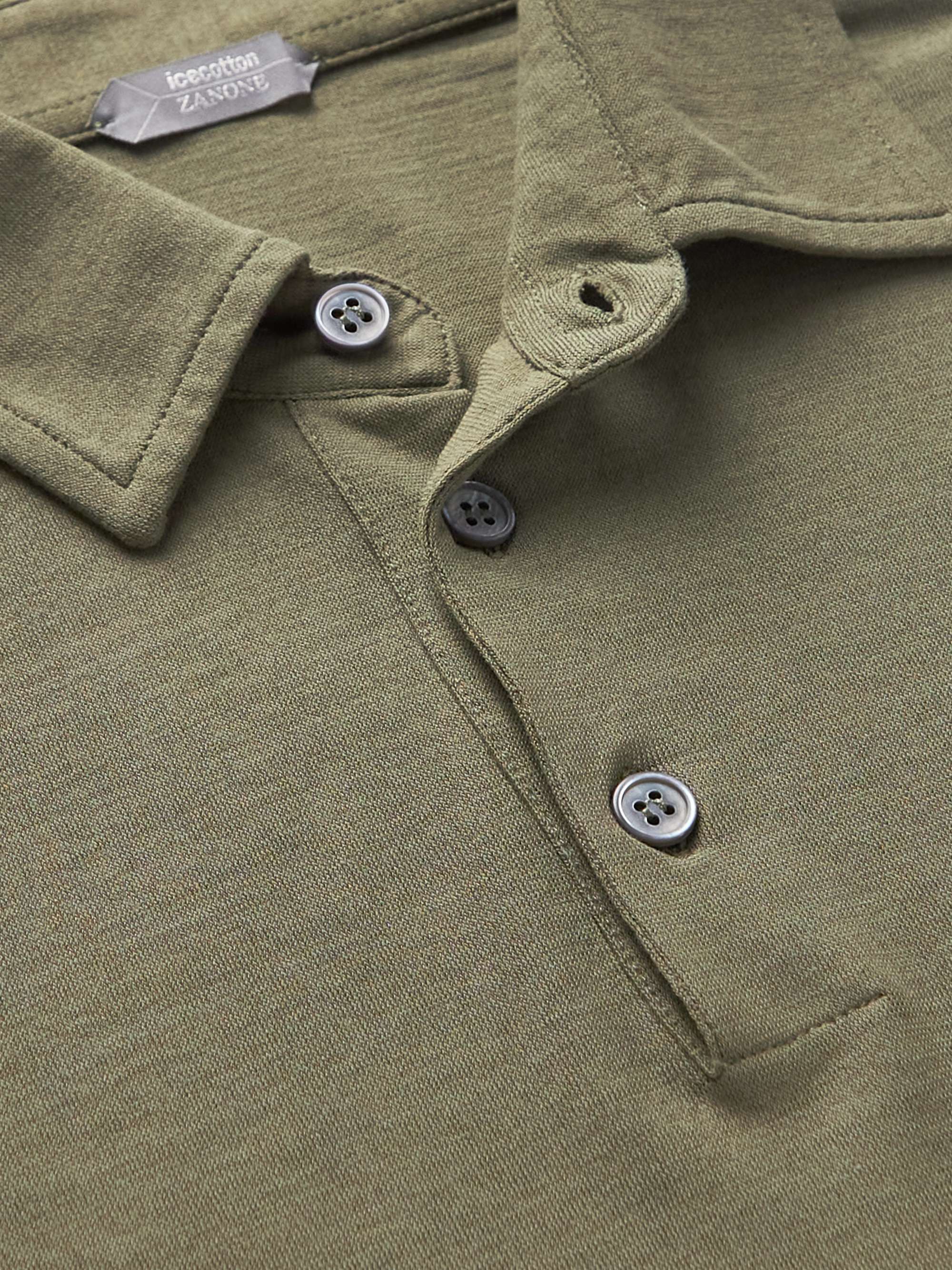 INCOTEX Slim-Fit Ice Cotton-Jersey Polo Shirt