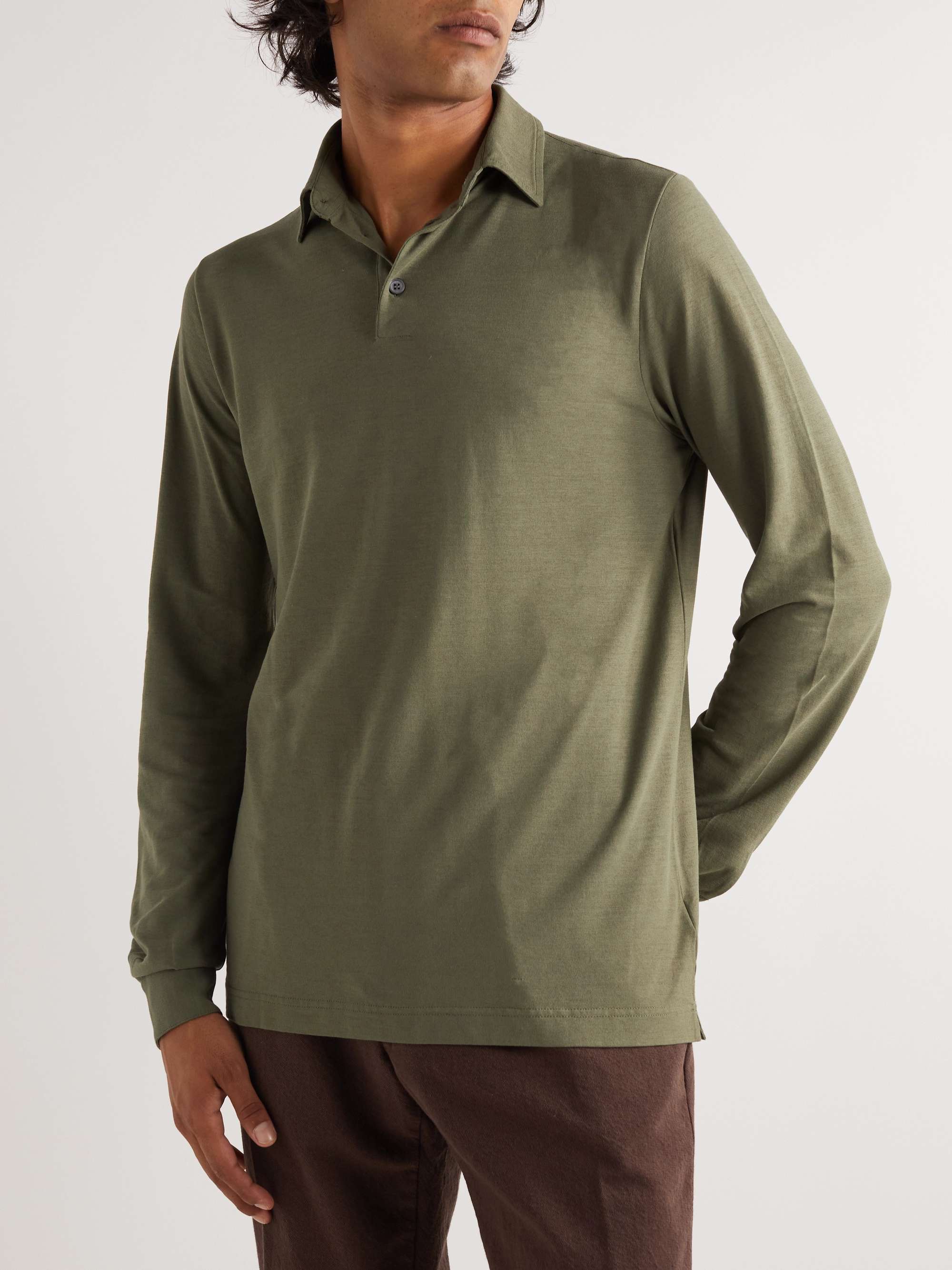 INCOTEX Slim-Fit Ice Cotton-Jersey Polo Shirt