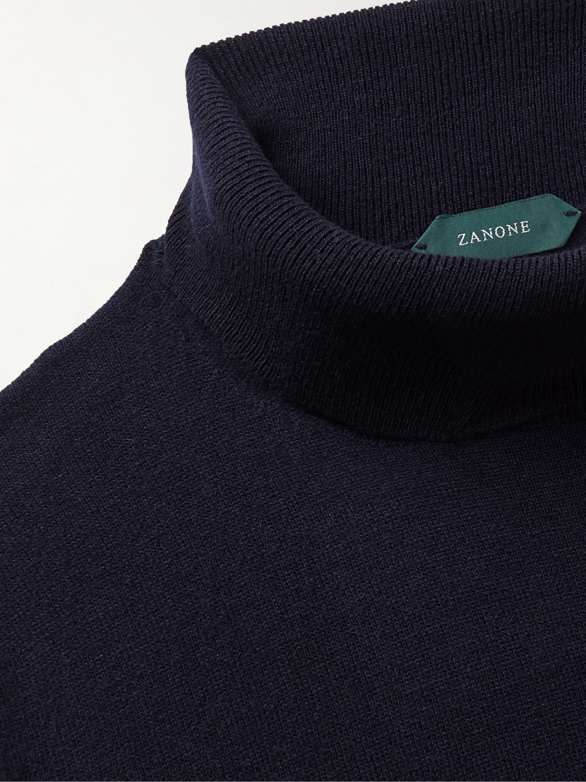Shop Incotex Zanone Slim-fit Virgin Wool And Cashmere-blend Rollneck Sweater In Blue