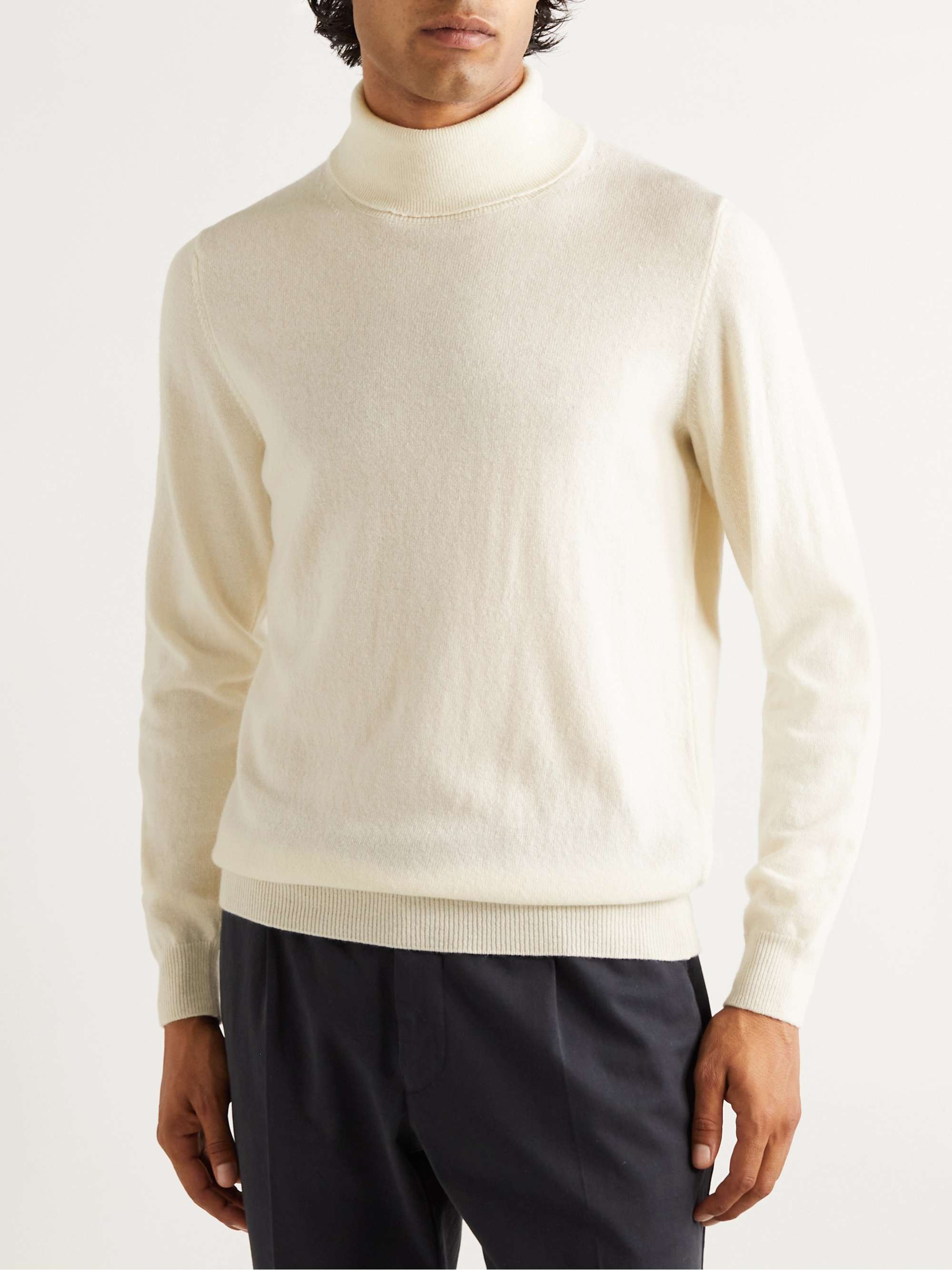 INCOTEX Slim-Fit Virgin Wool and Cashmere-Blend Rollneck Sweater