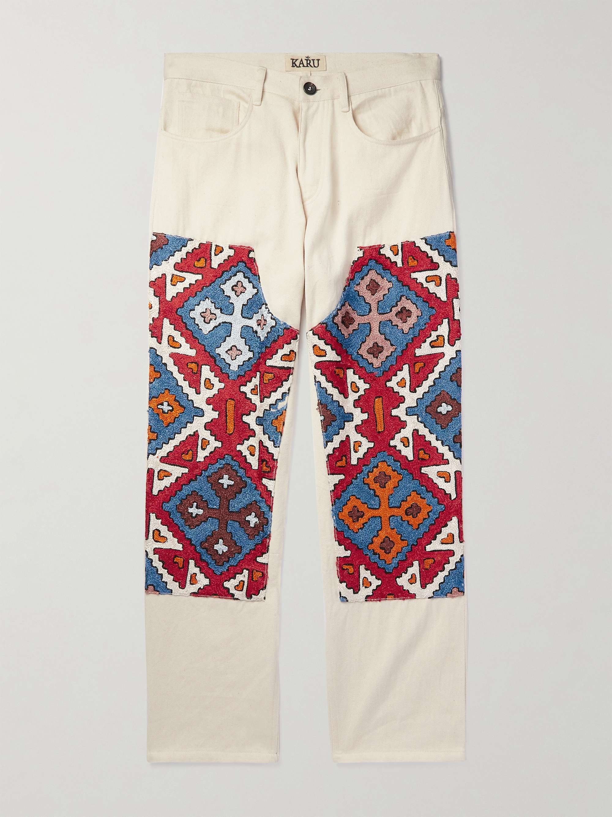 KARU RESEARCH Straight-Leg Embroidered Jeans for Men | MR PORTER