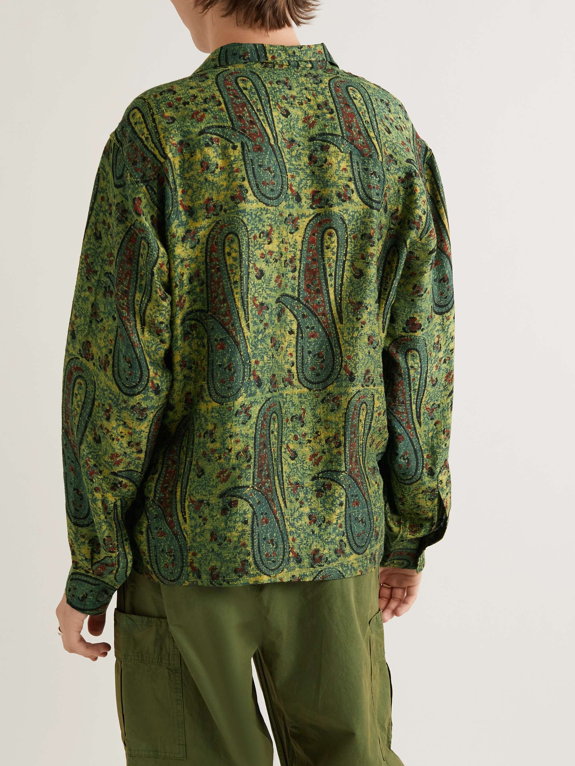 Camp-Collar Printed Silk-Gauze Shirt Camp-Collar Printed Silk-Gauze Shirt