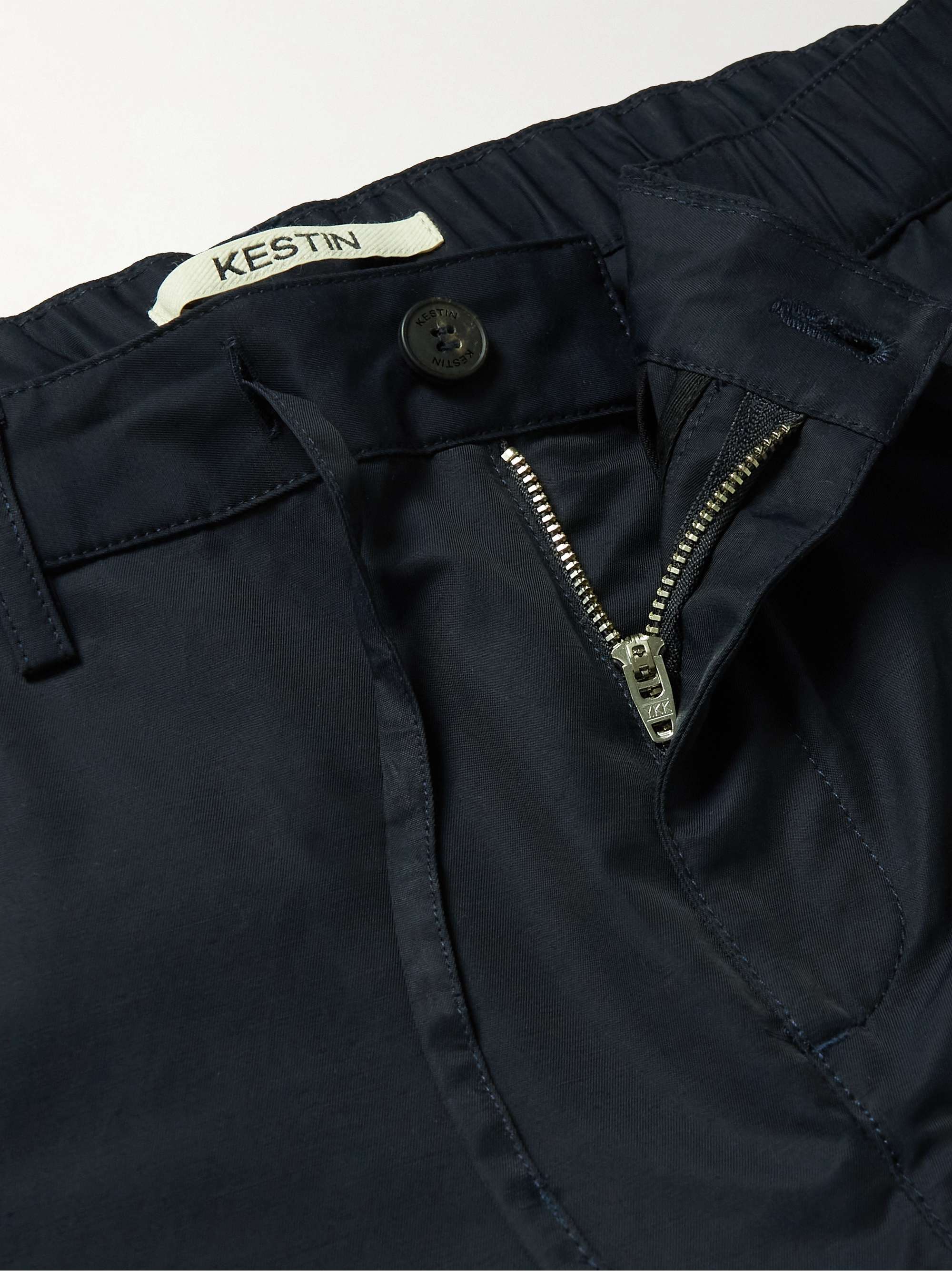 KESTIN Inverness Straight-Leg Cotton-Corduroy Drawstring Trousers