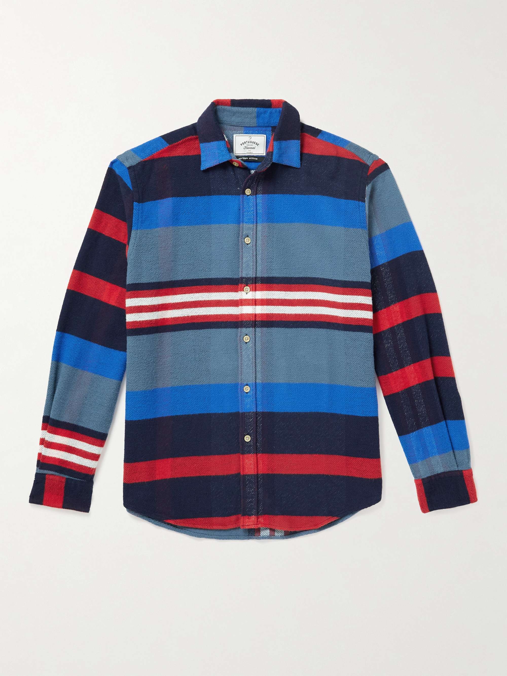 PORTUGUESE FLANNEL Striped Cotton-Flannel Shirt