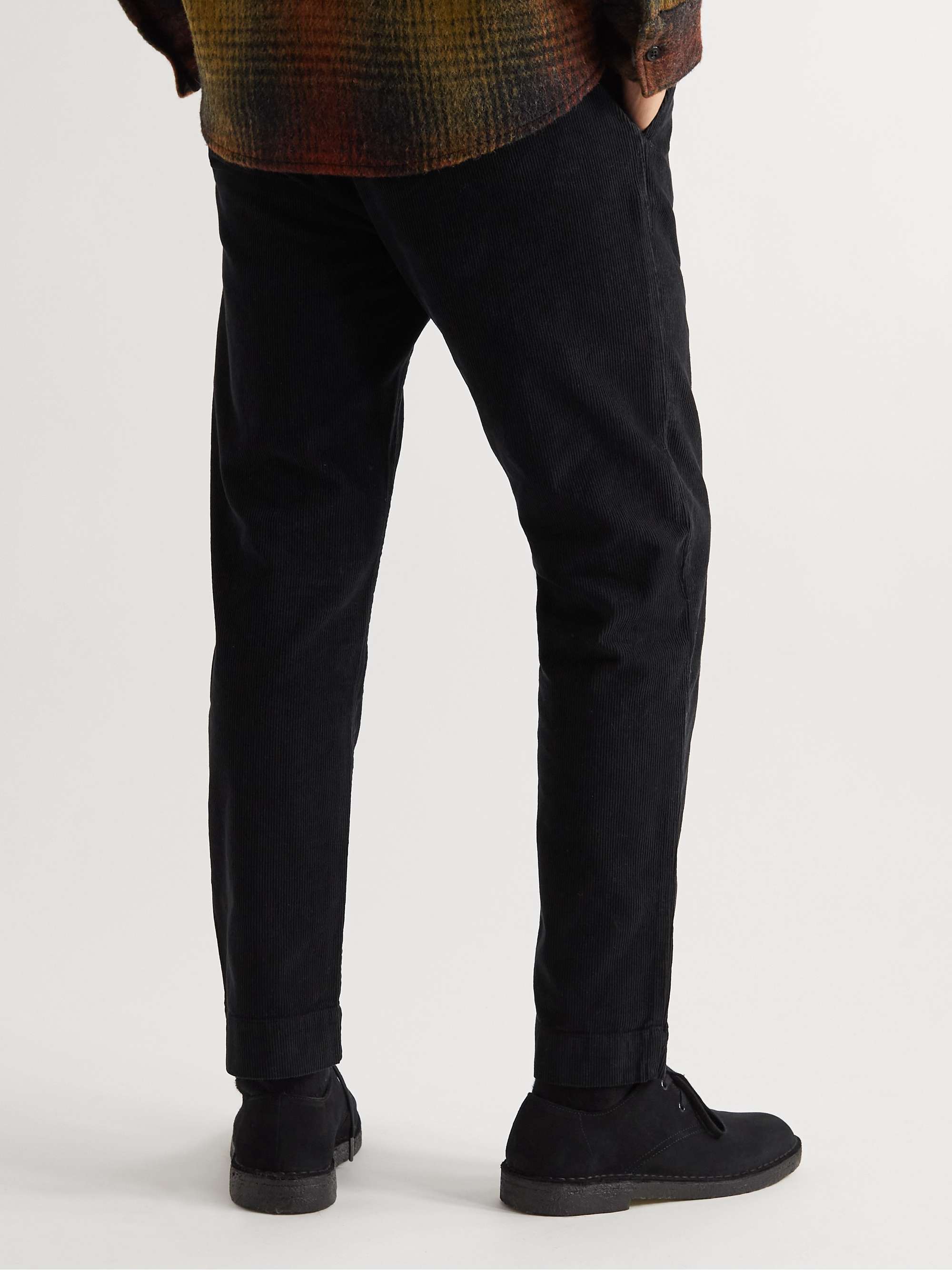 KESTIN Inverness Straight-Leg Cotton-Corduroy Drawstring Trousers