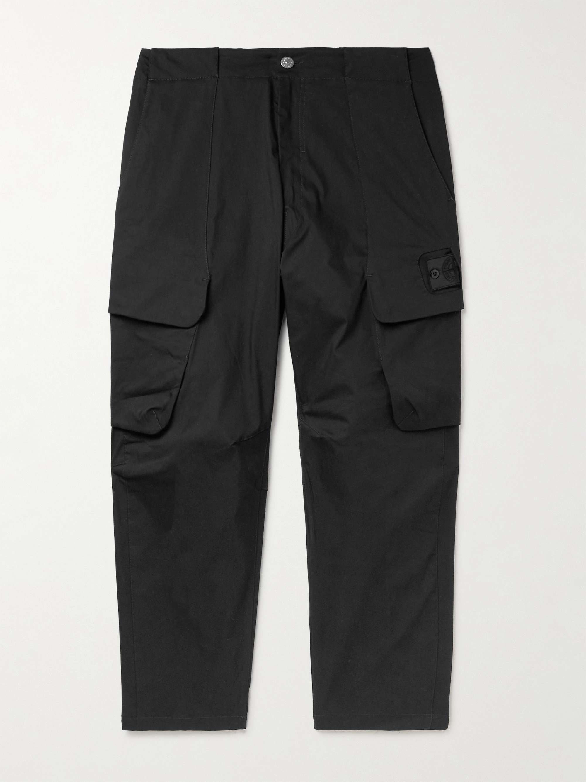 Stone Island Stretch Cotton Gabardine Cargo Pants Plaster