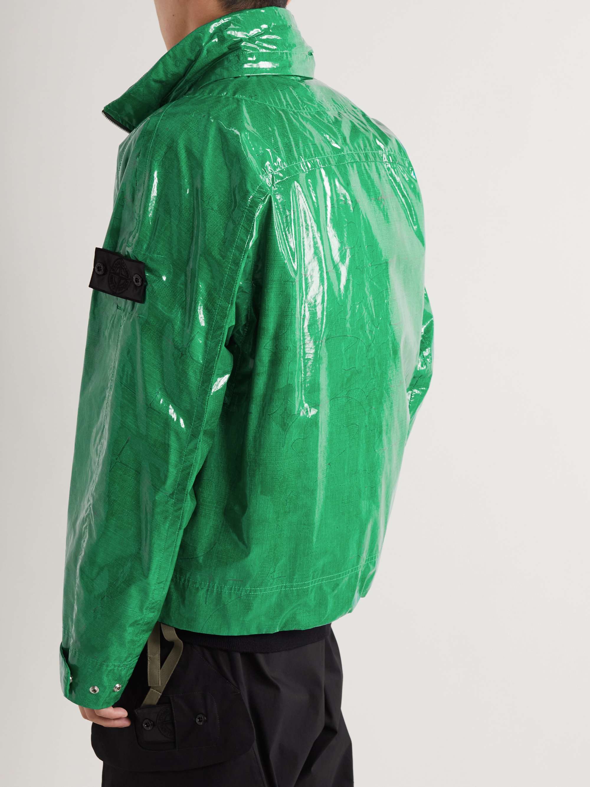 STONE ISLAND SHADOW PROJECT Convertible Layered Glossed-Cotton Hooded Down Jacket
