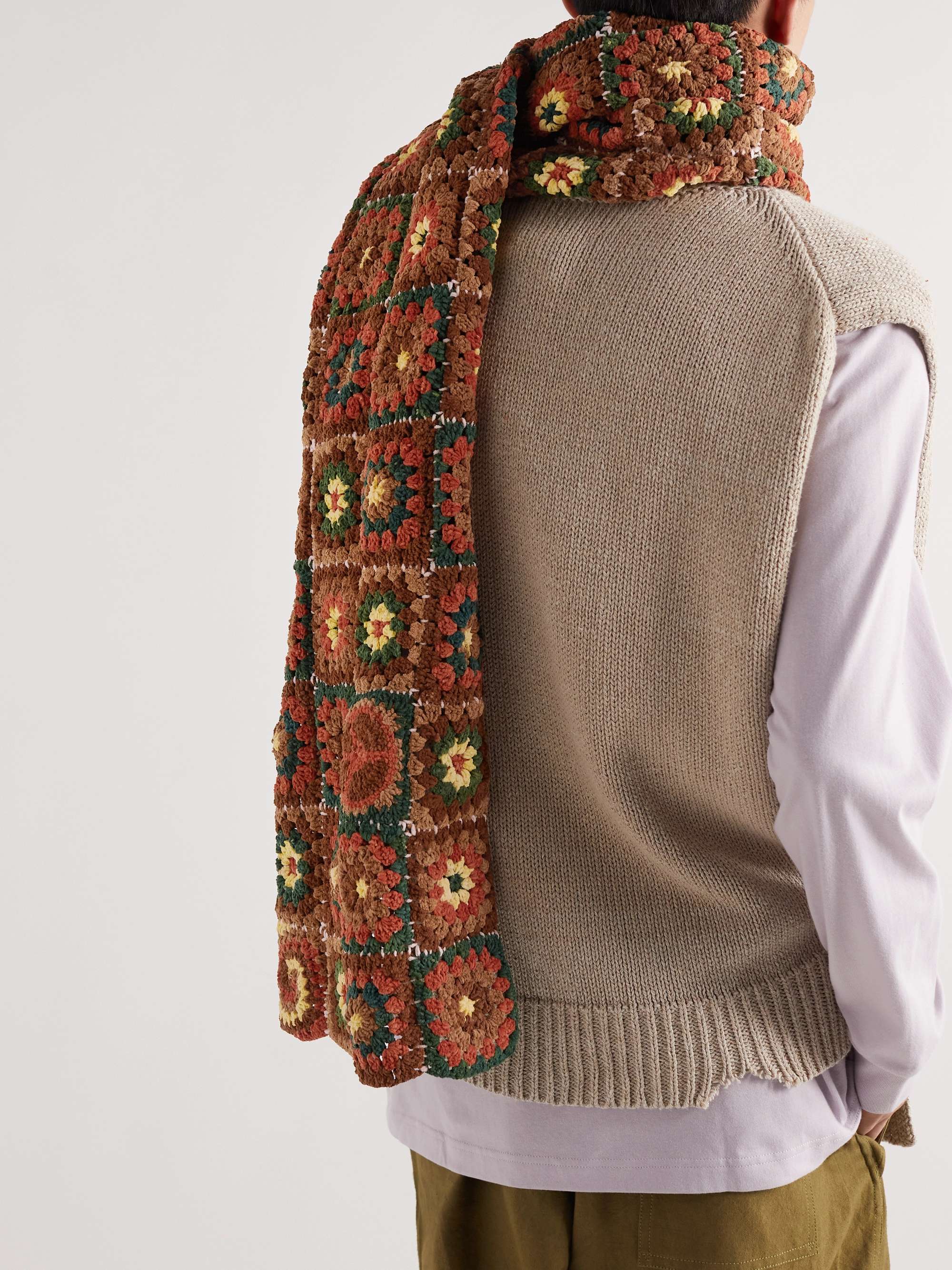 STORY MFG. Piece XL Patchwork Crocheted Cotton Scarf | MR PORTER