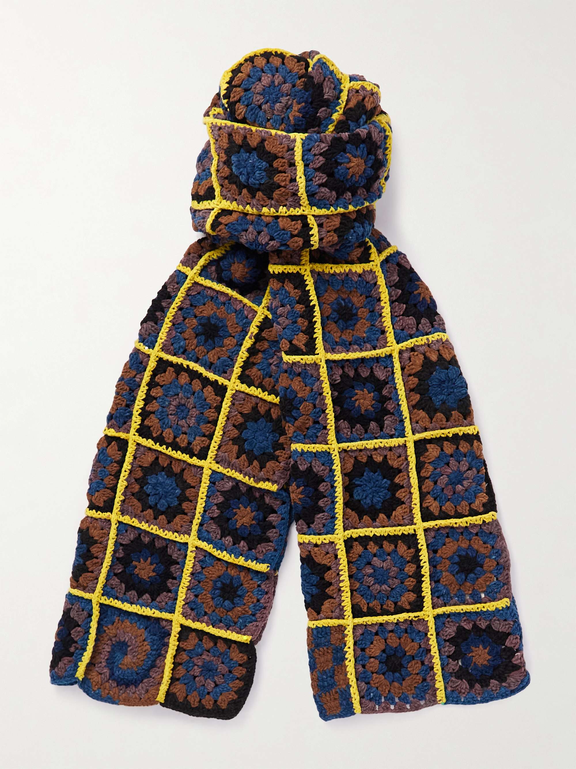 STORY MFG. Piece XL Patchwork Crocheted Cotton Scarf