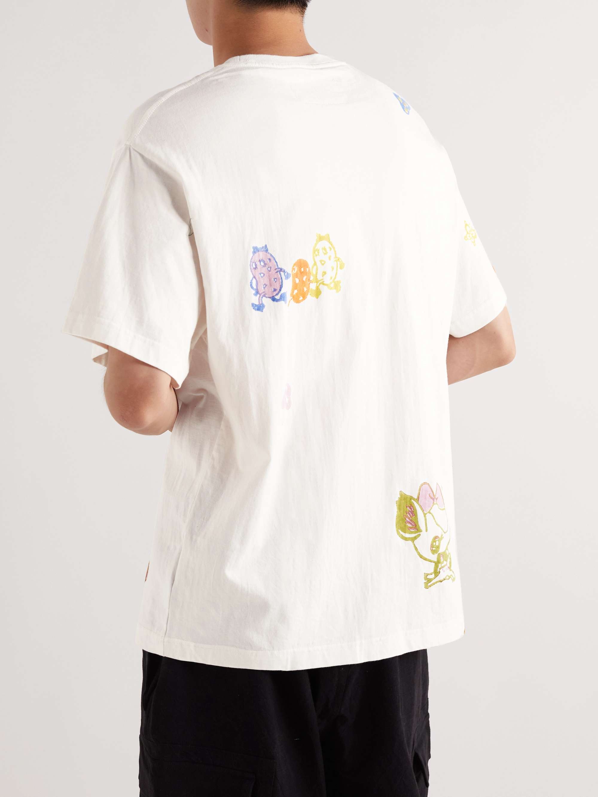 STORY MFG. Grateful Logo-Embroidered Printed Organic Cotton-Jersey T-Shirt