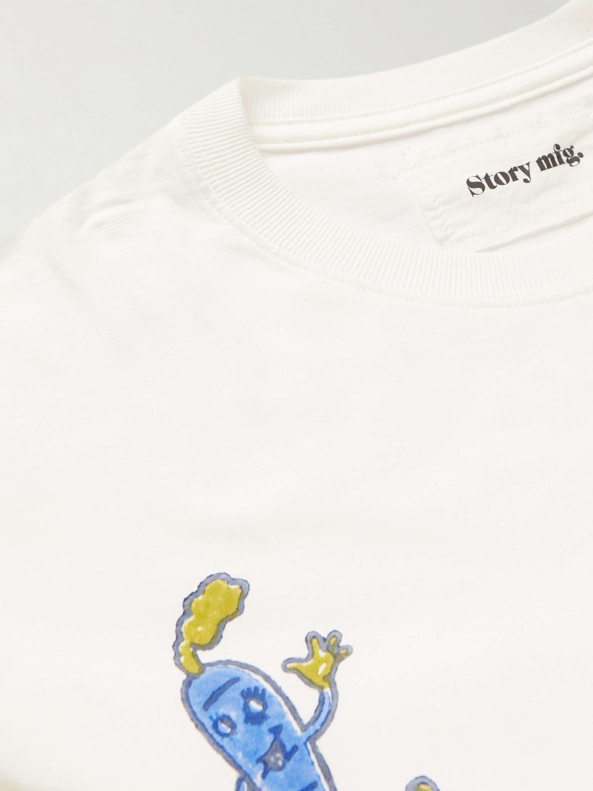 STORY MFG. Grateful Logo-Embroidered Printed Organic Cotton-Jersey T-Shirt