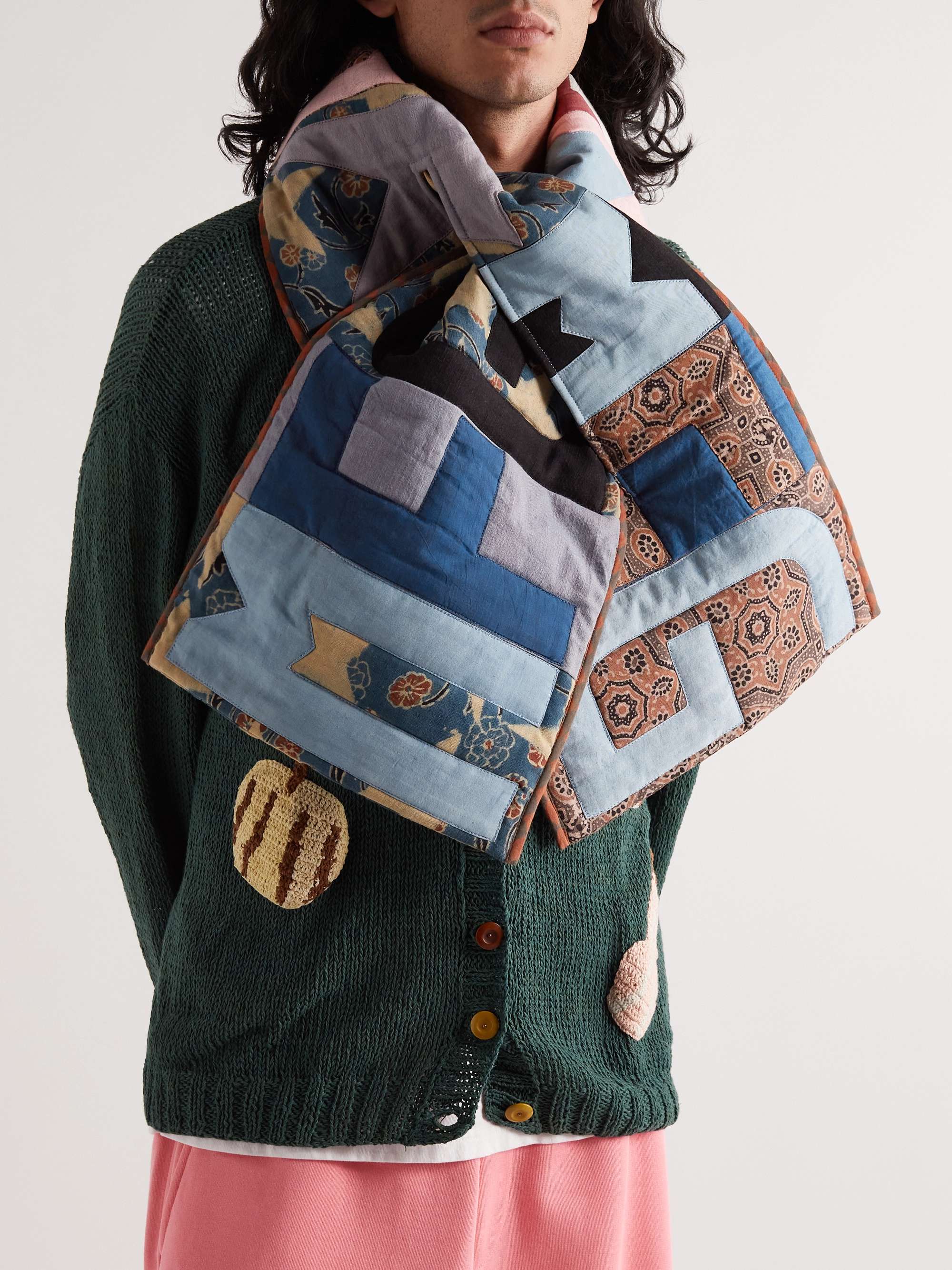 Padded Patchwork Printed Organic Cotton Scarf