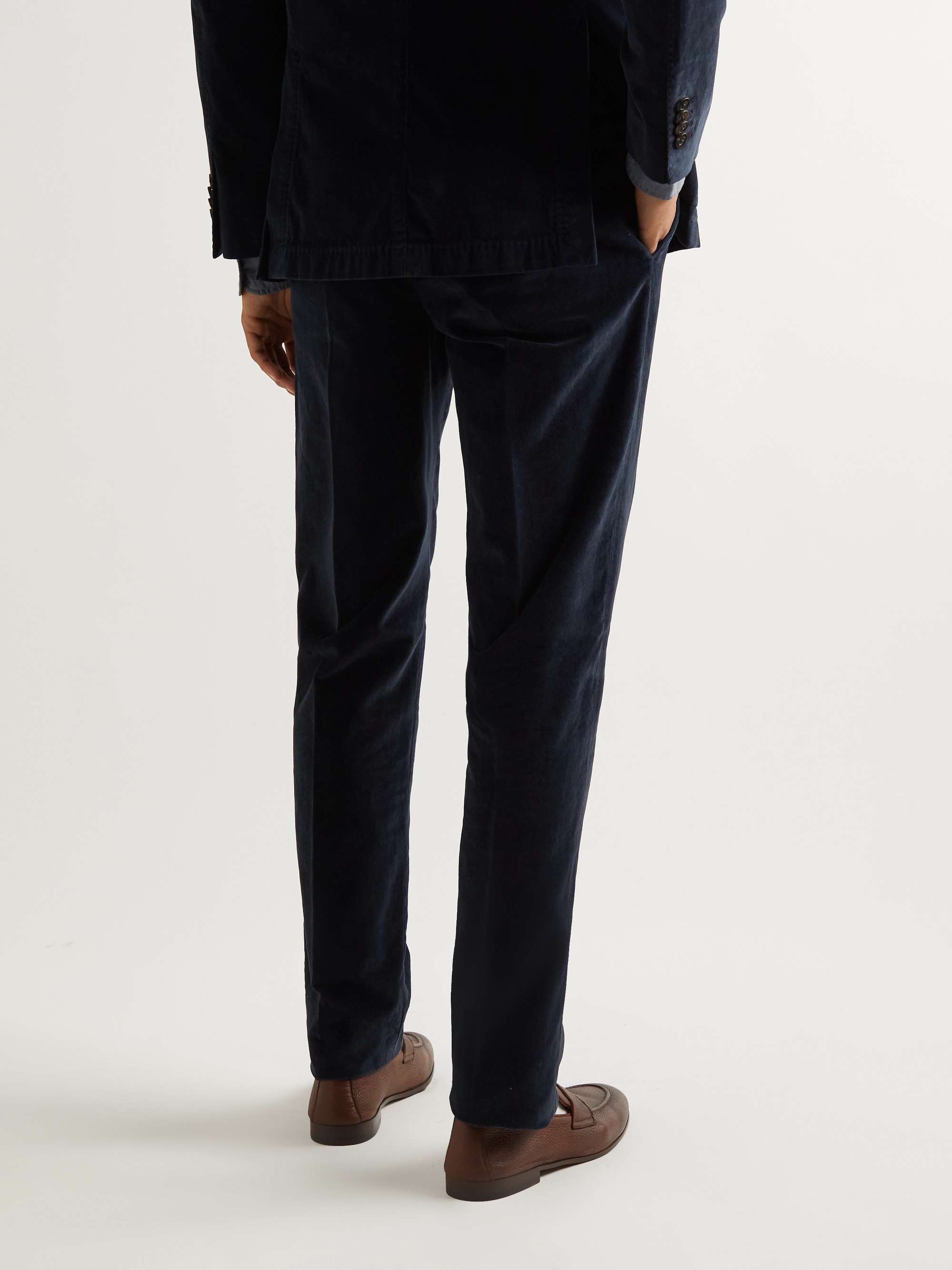 BOGLIOLI Straight-Leg Cotton-Velvet Suit Trousers