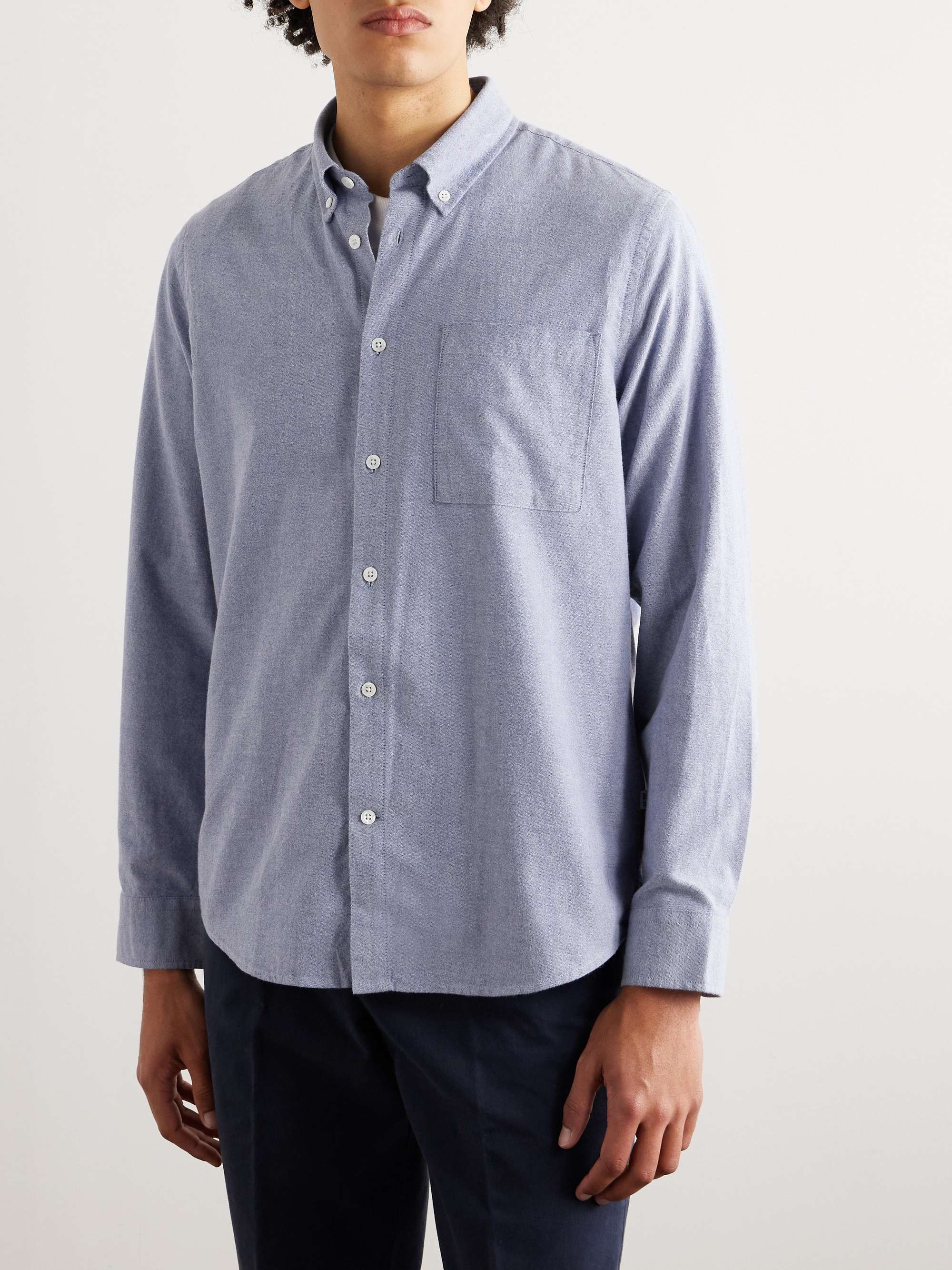 NN07 Arne Button-Down Collar Cotton-Poplin Shirt