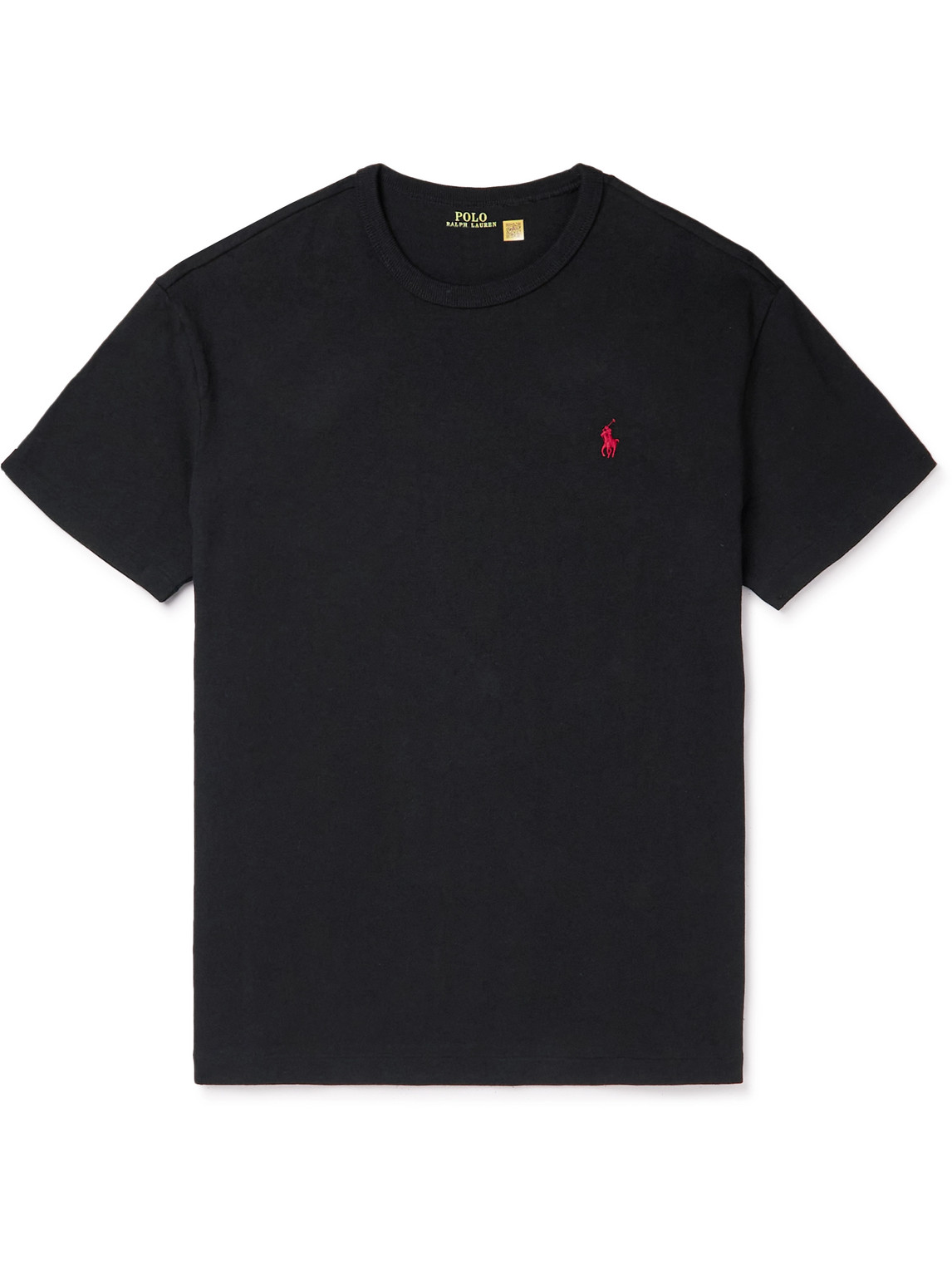 Polo Ralph Lauren Logo-embroidered Cotton-jersey T-shirt In Black