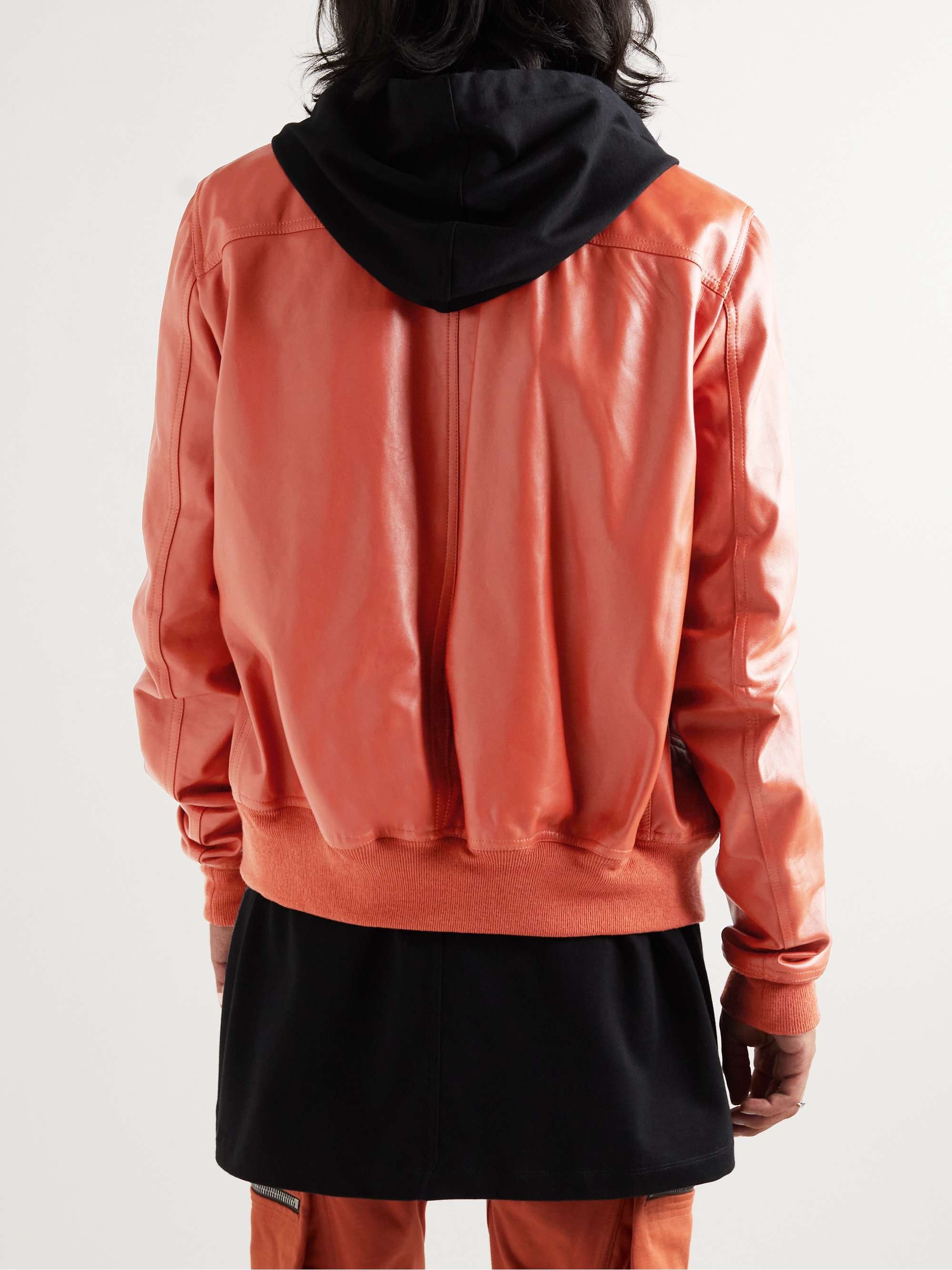 RICK OWENS Leather Bomber Jacket