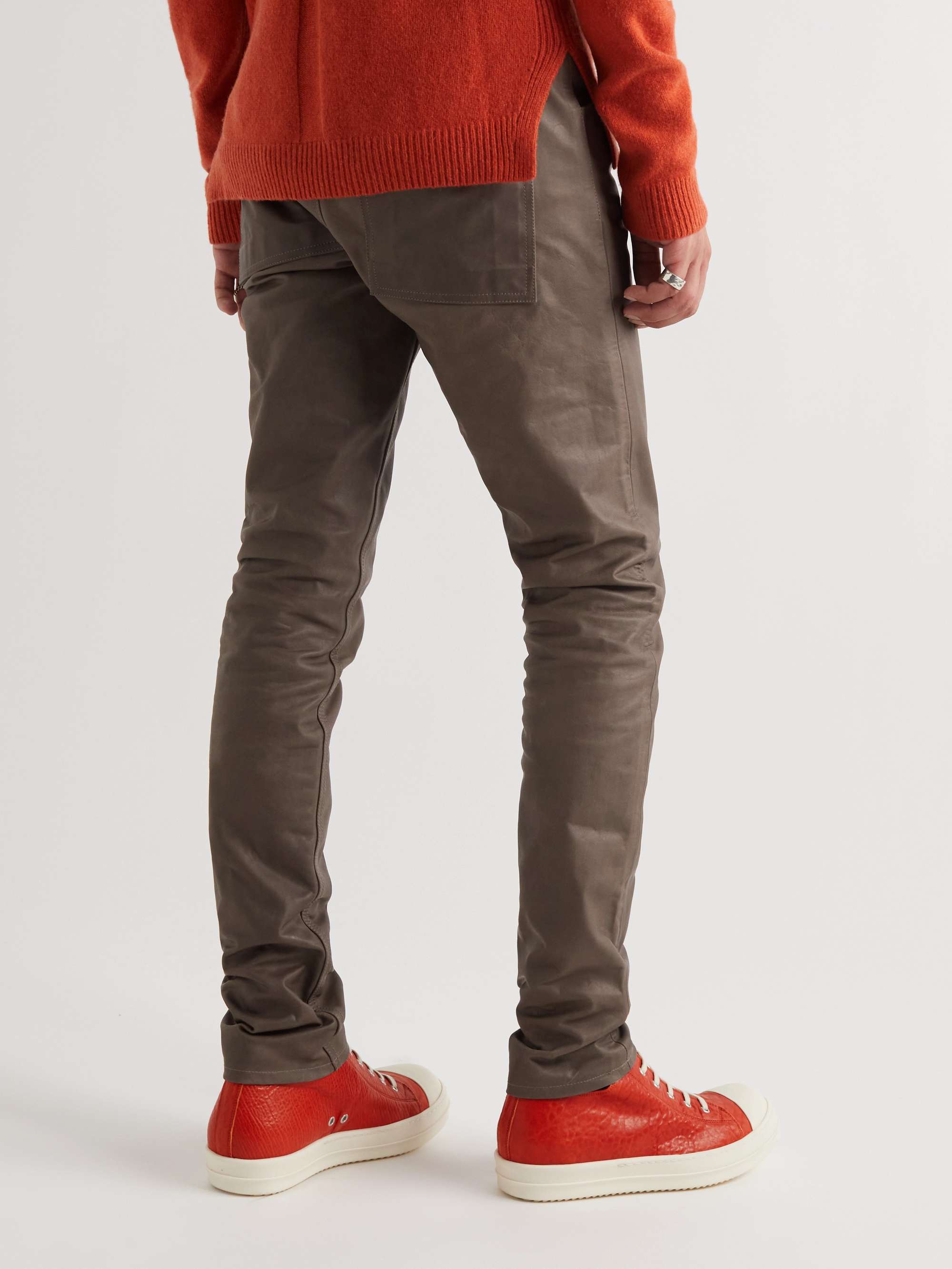 RICK OWENS Tyrone Skinny-Fit Leather Trousers for Men | MR PORTER
