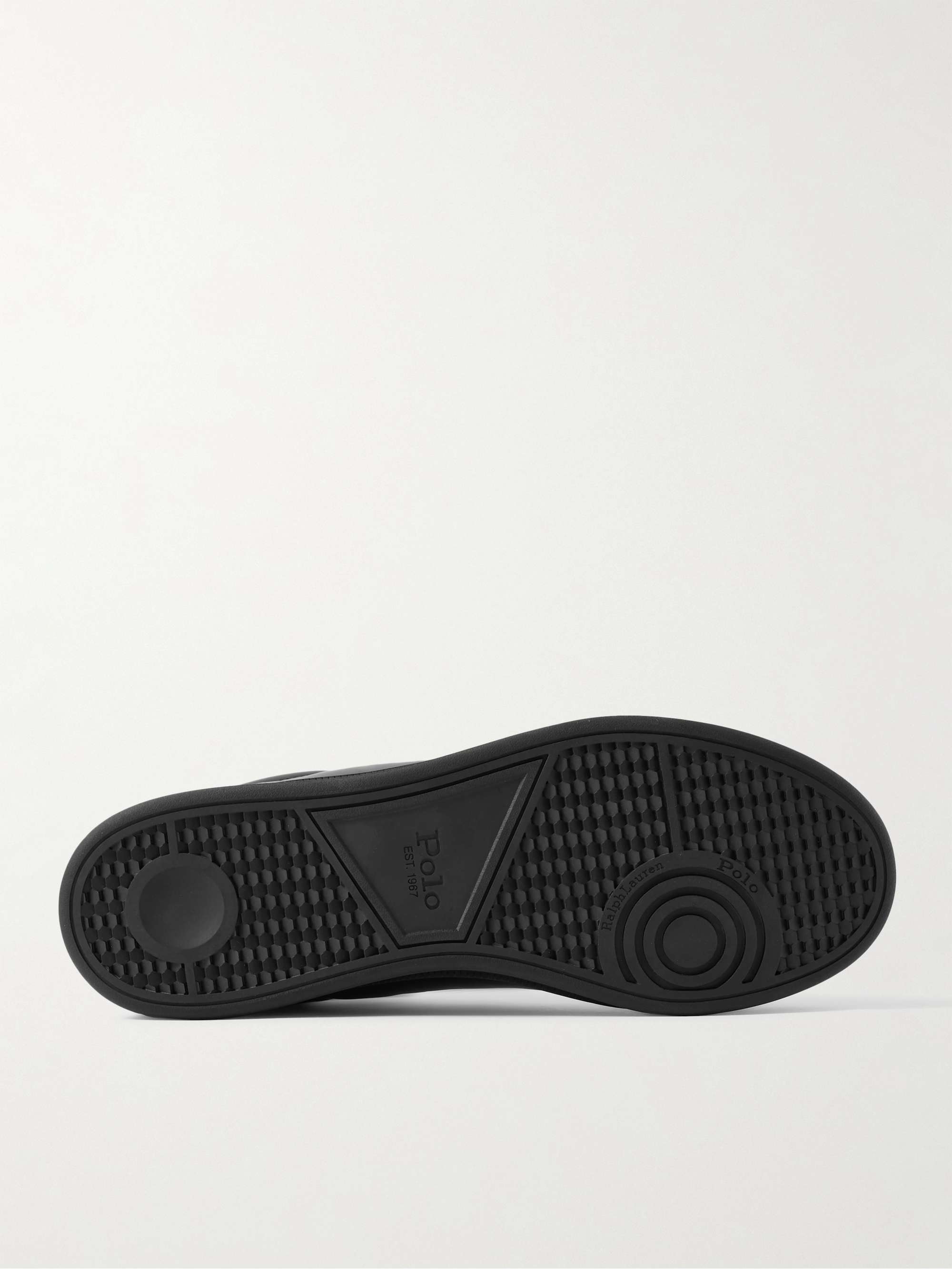 POLO RALPH LAUREN Heritage Court Logo-Debossed Leather Sneakers