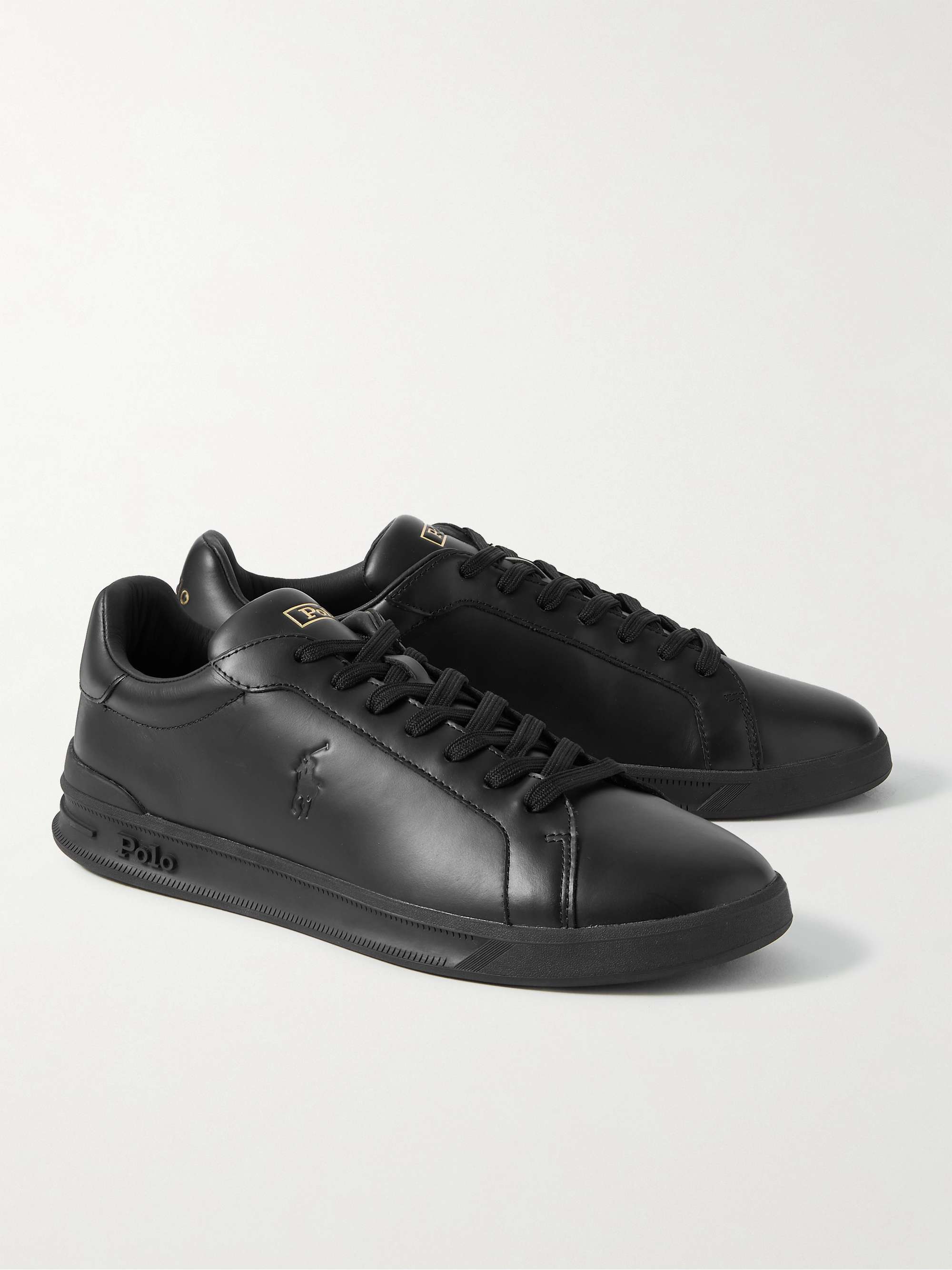 POLO RALPH LAUREN Heritage Court Logo-Debossed Leather Sneakers