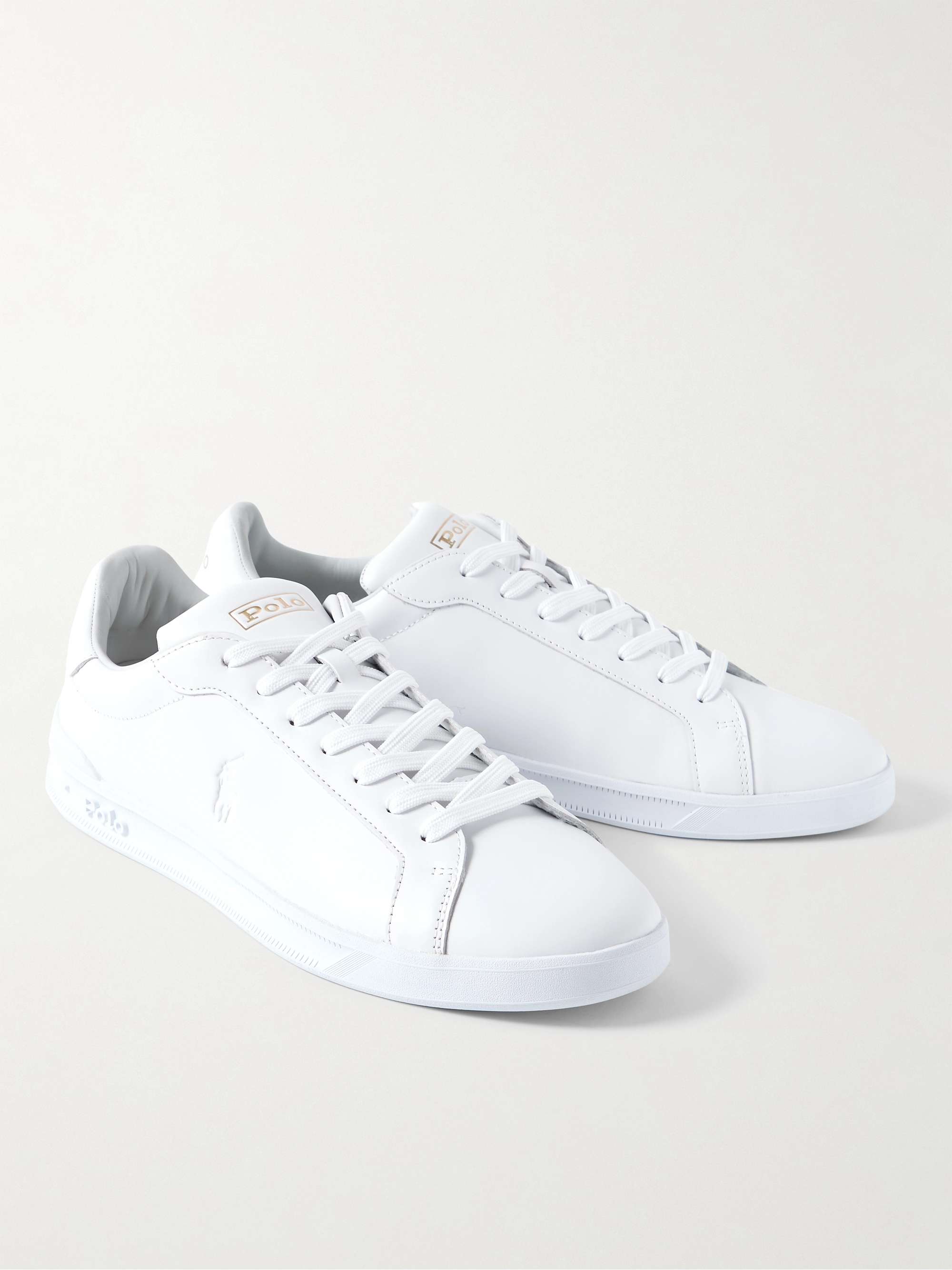 POLO RALPH LAUREN Heritage Court Logo-Debossed Leather Sneakers