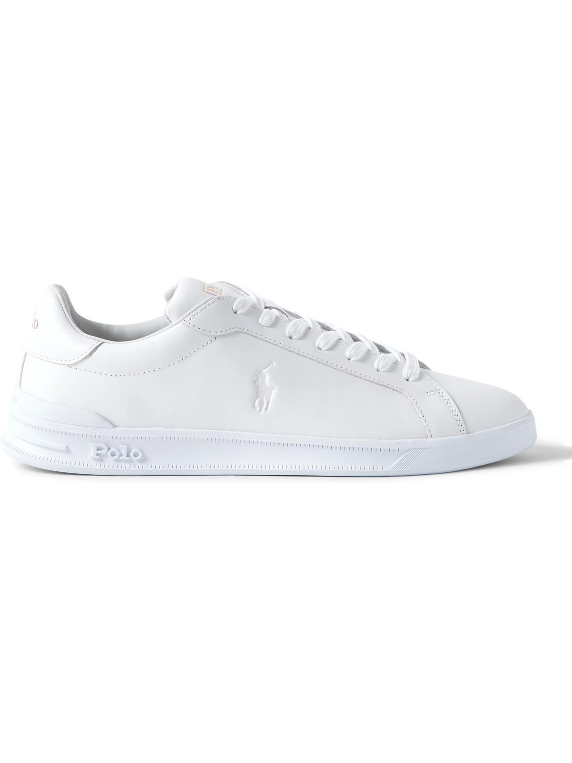 POLO RALPH LAUREN HERITAGE COURT LOGO-DEBOSSED LEATHER SNEAKERS