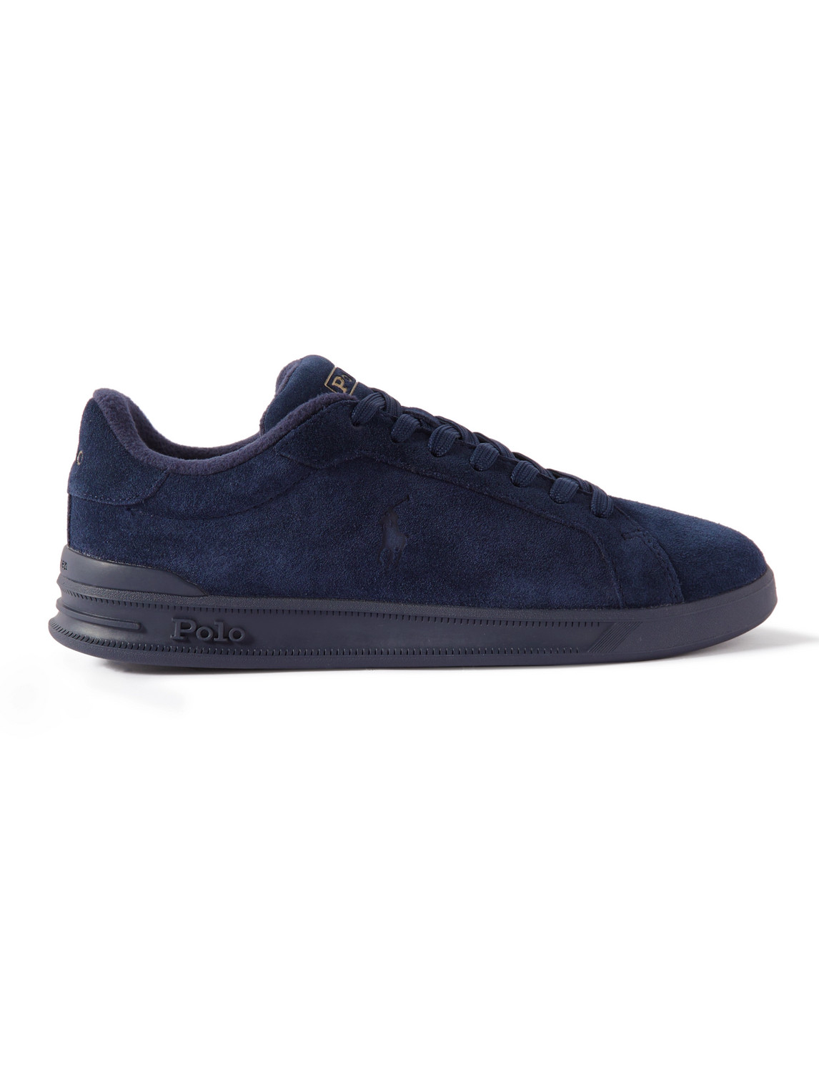 Polo Ralph Lauren Heritage Court Ii Logo-debossed Suede Sneakers In Blue