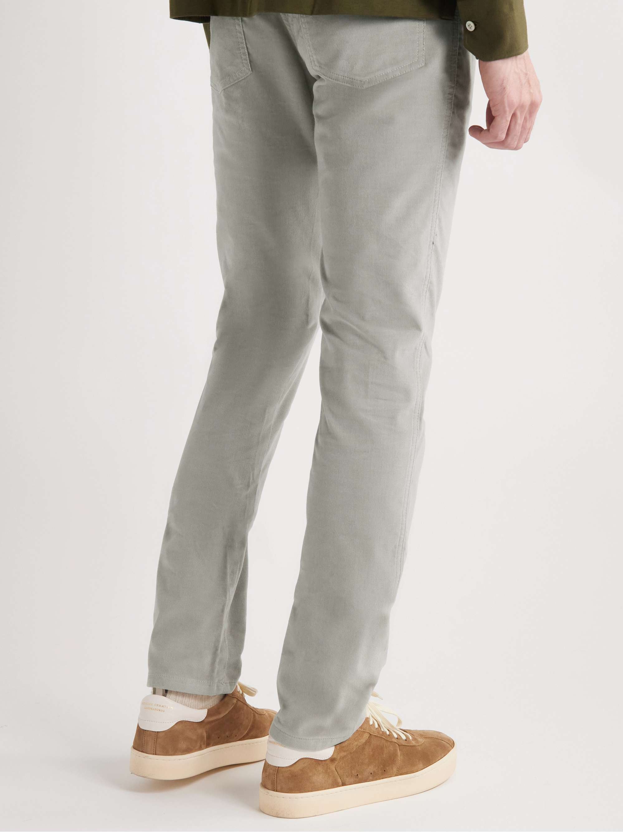 BRIONI Slim-Fit Stretch-Cotton Corduroy Trousers