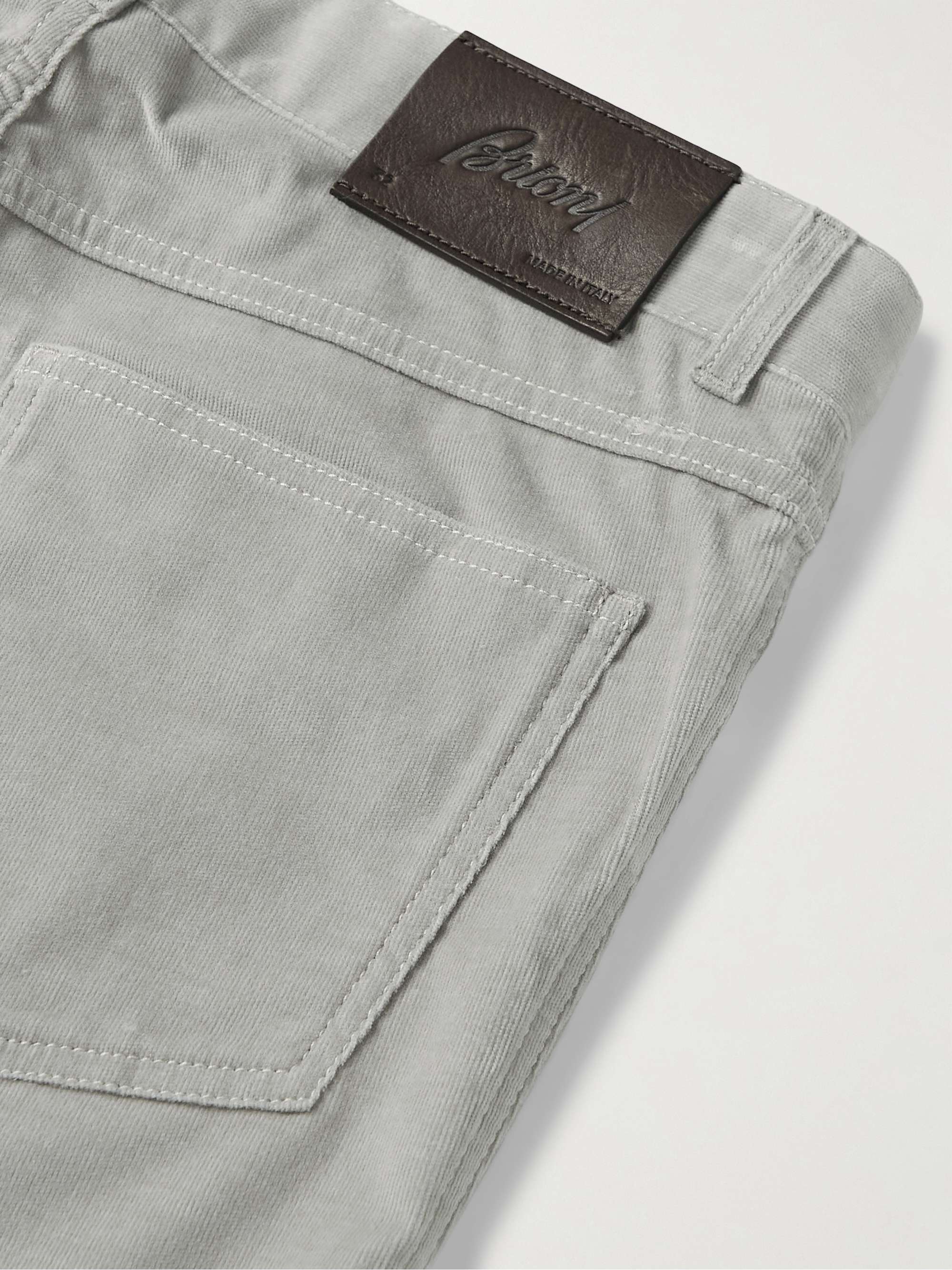 BRIONI Slim-Fit Stretch-Cotton Corduroy Trousers