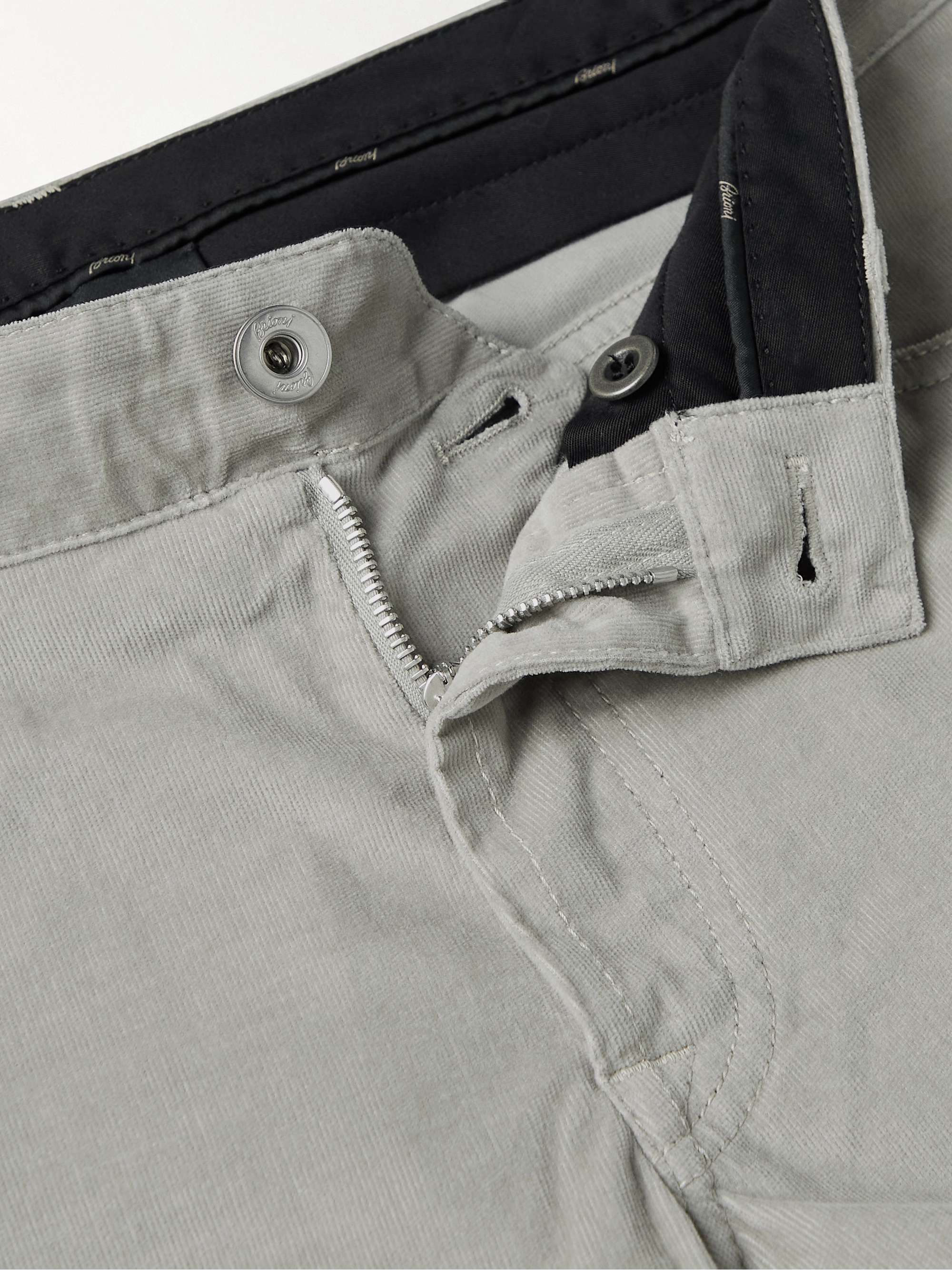 BRIONI Slim-Fit Stretch-Cotton Corduroy Trousers