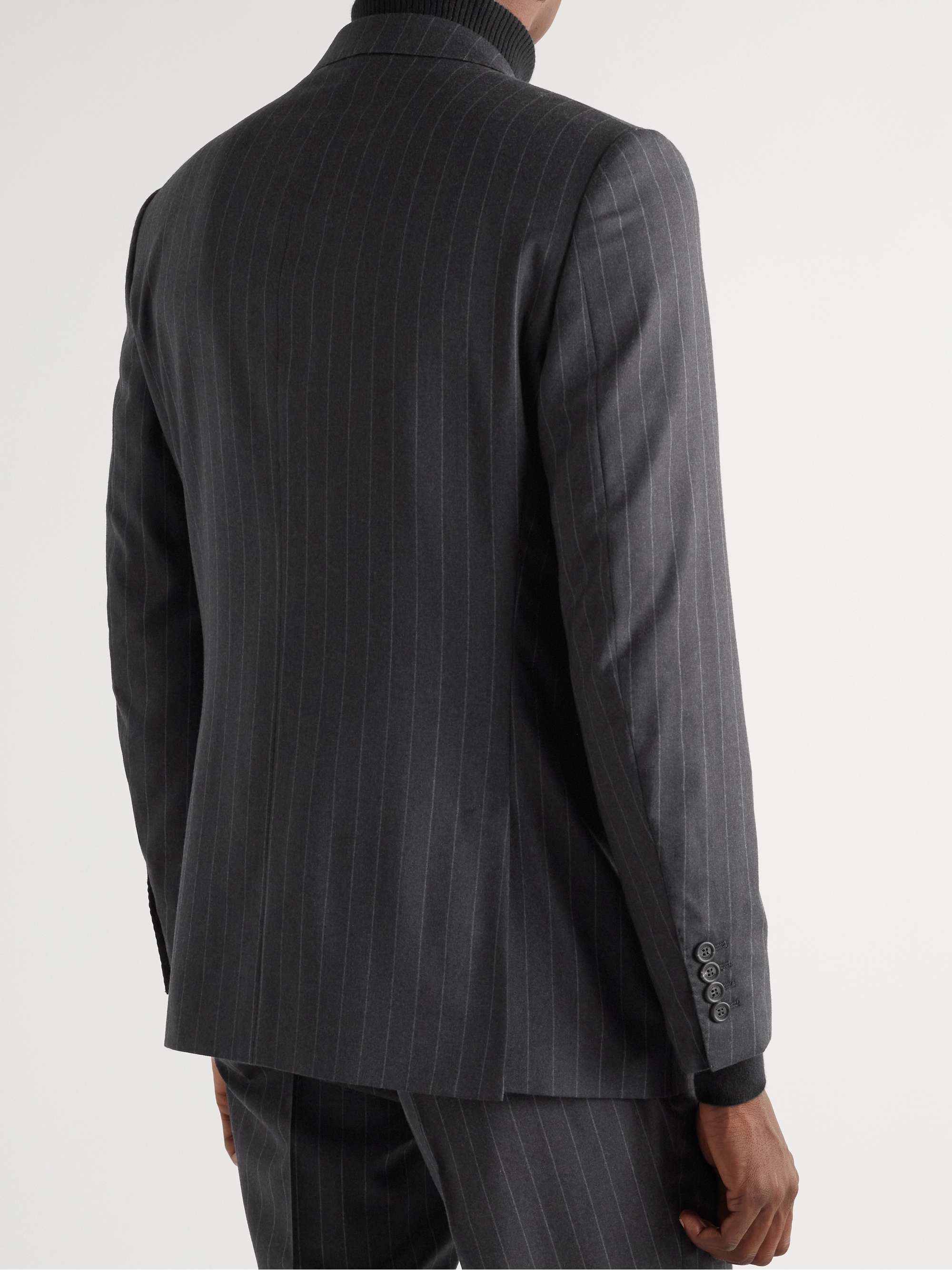 DUNHILL Mayfair Slim-Fit Pinstriped Wool Blazer