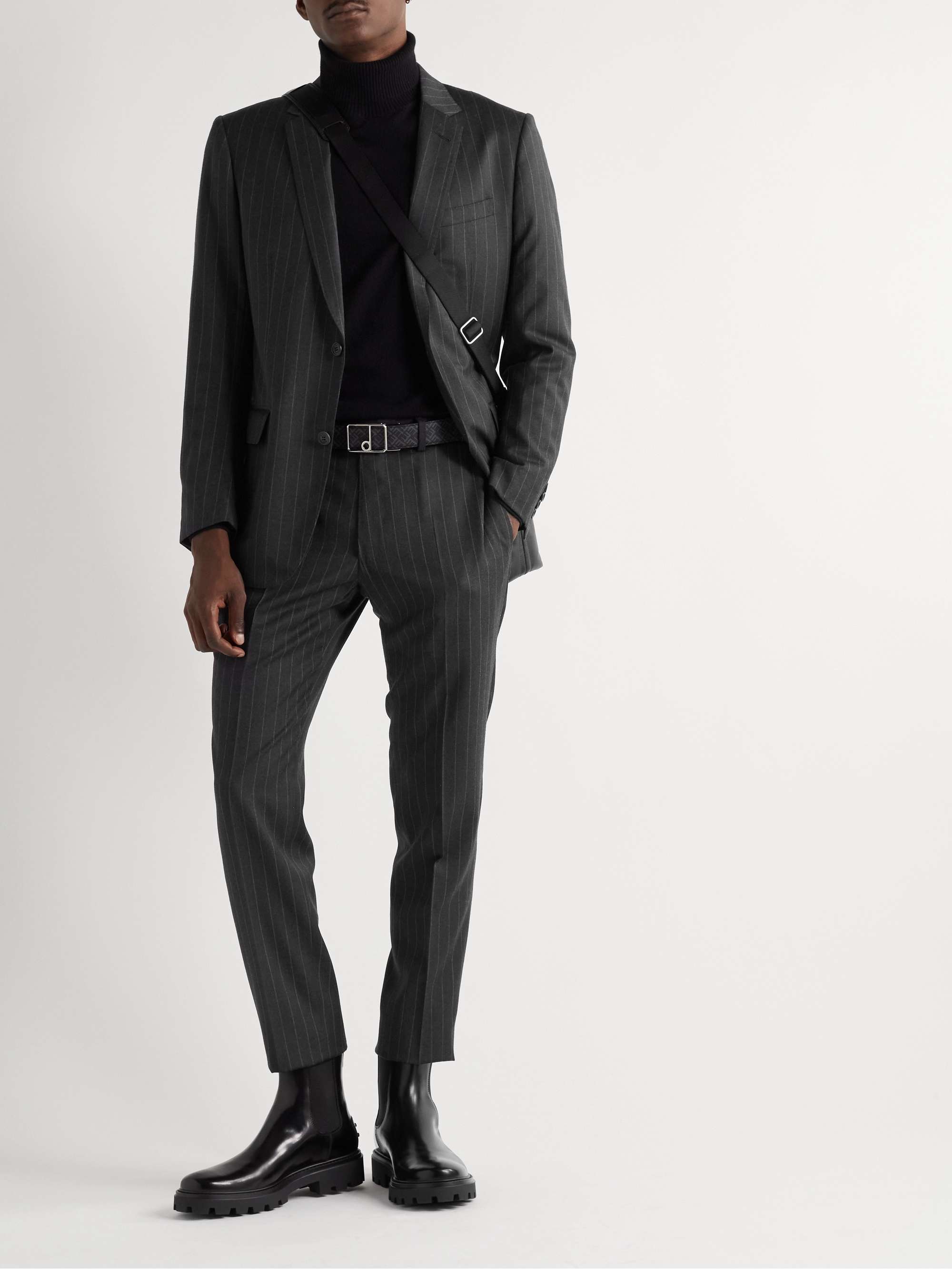 DUNHILL Mayfair Slim-Fit Pinstriped Wool Blazer