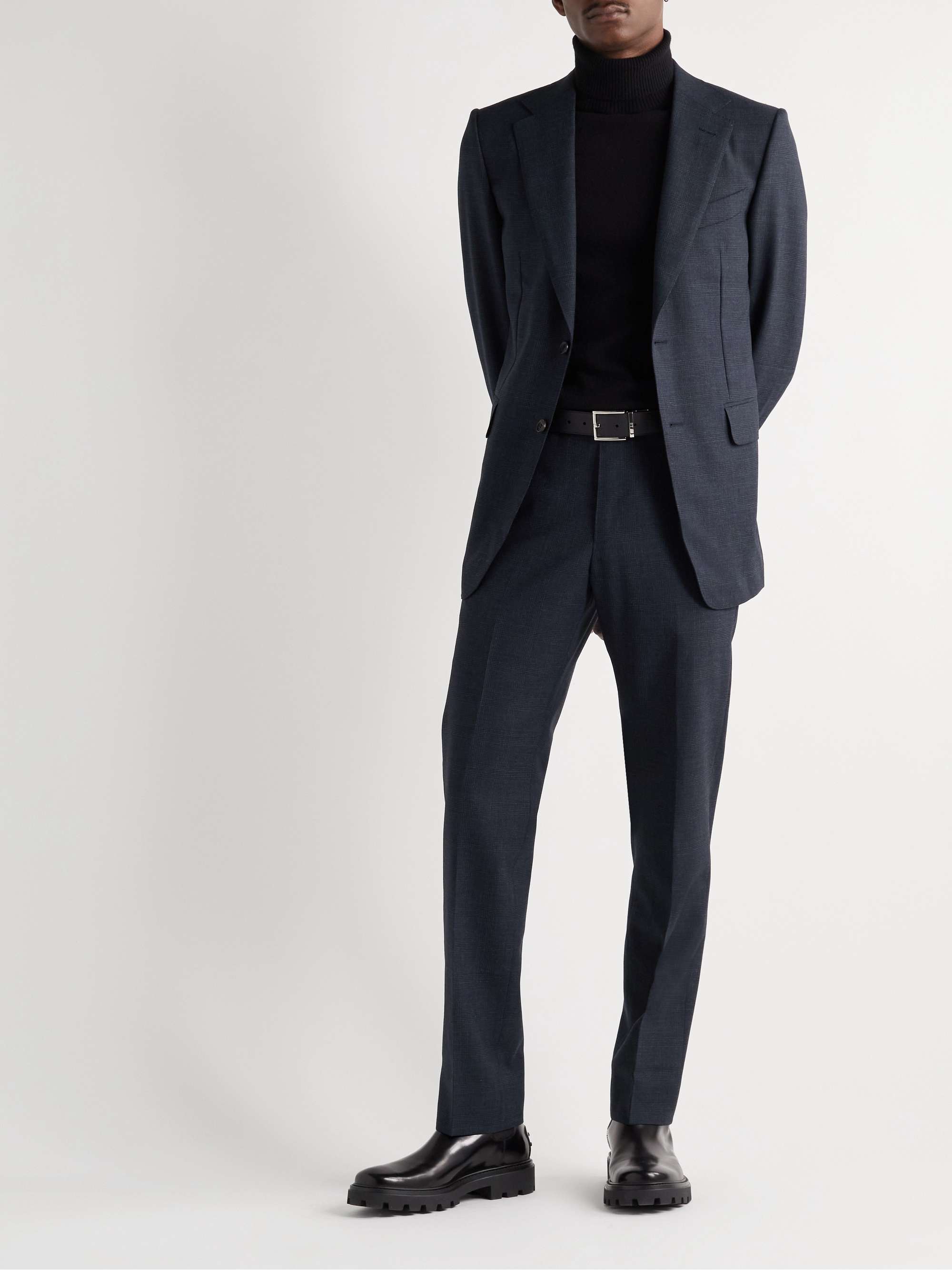 DUNHILL Belgravia Slim-Fit Prince of Wales Checked Wool Suit Jacket