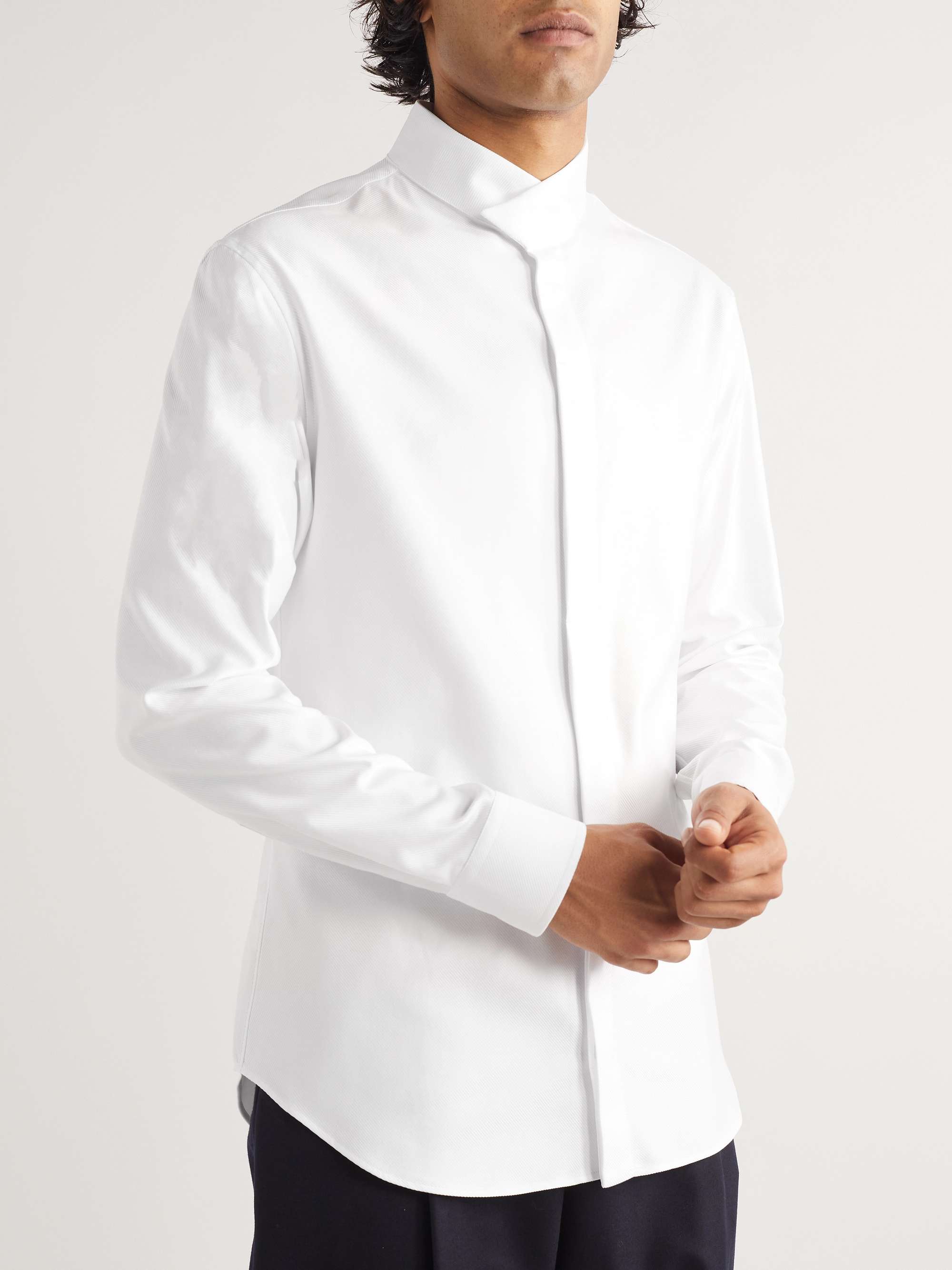 GIORGIO ARMANI Cotton-Poplin Tuxedo Shirt