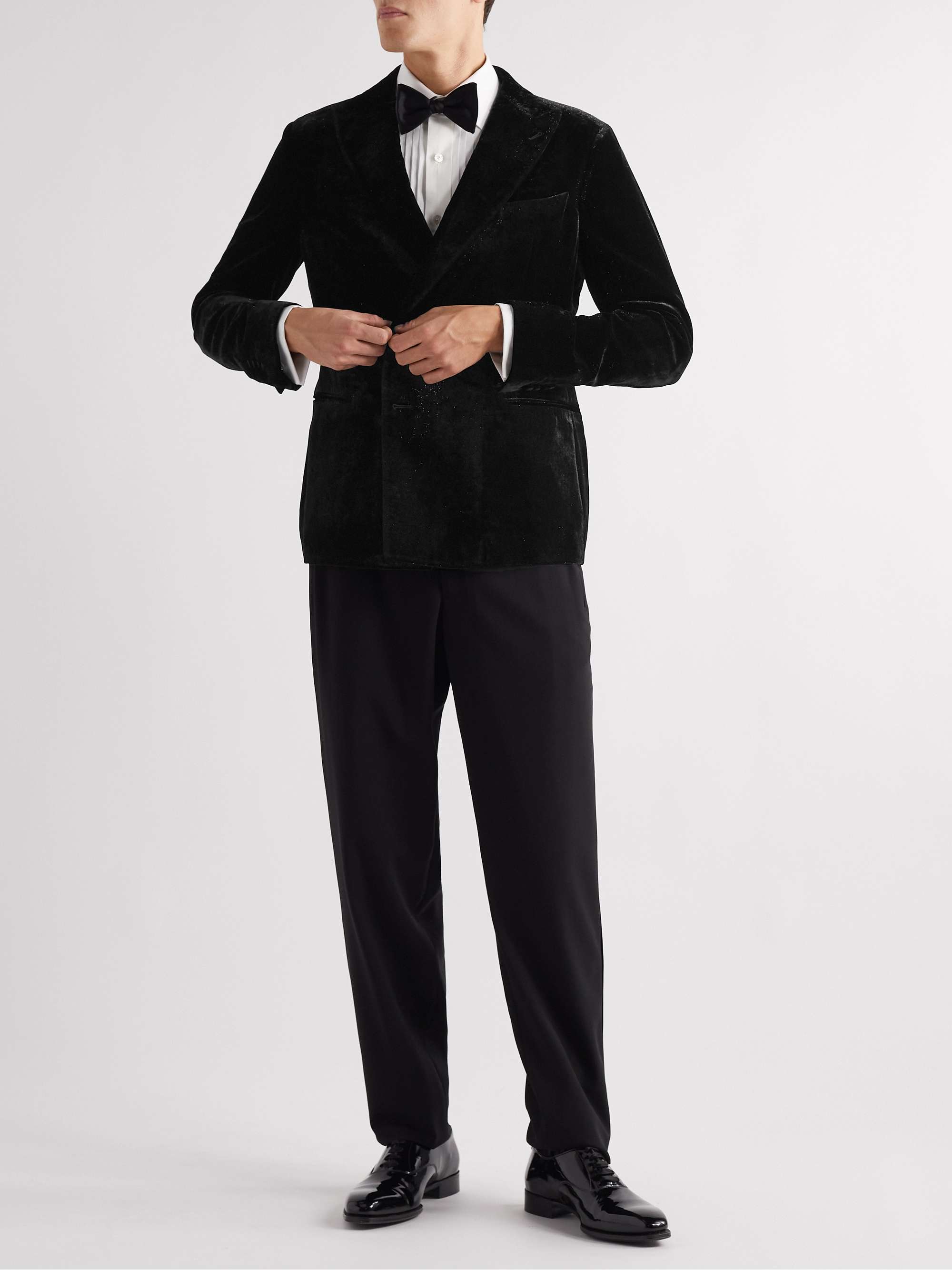 GIORGIO ARMANI Double-Breasted Velvet Tuxedo Jacket
