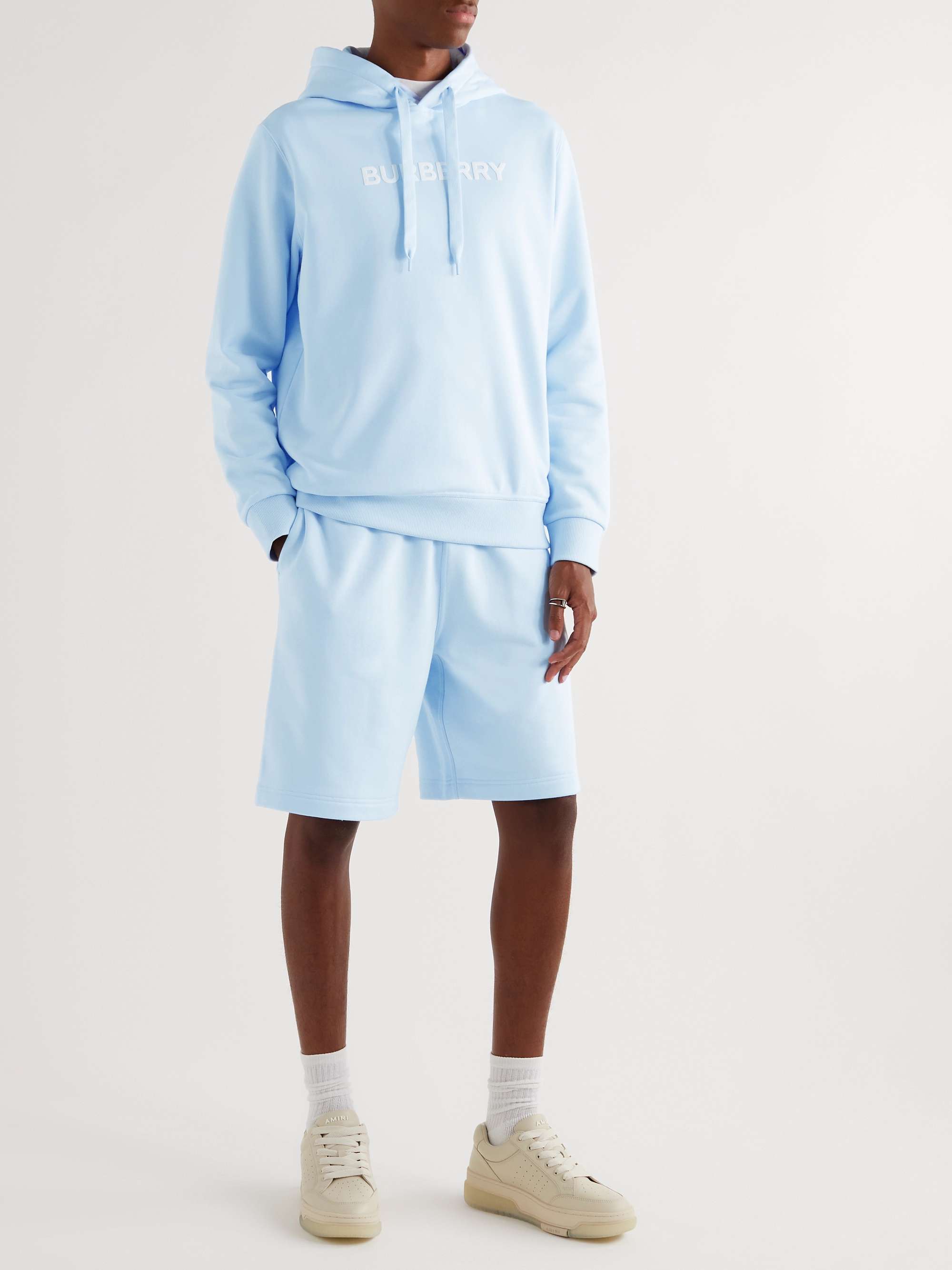 BURBERRY Straight-Leg Logo-Print Cotton-Jersey Shorts