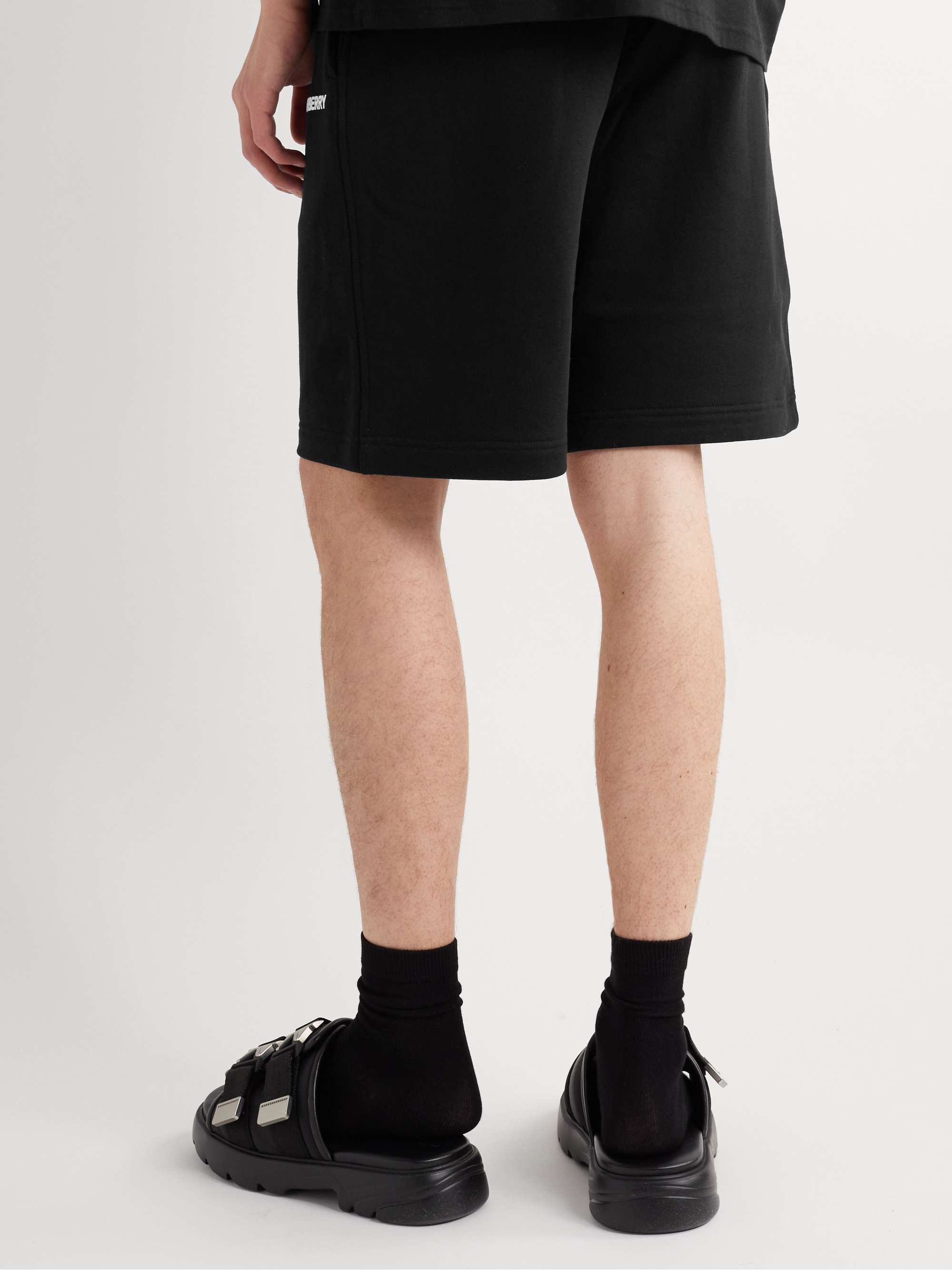 BURBERRY Straight-Leg Logo-Print Cotton-Jersey Shorts