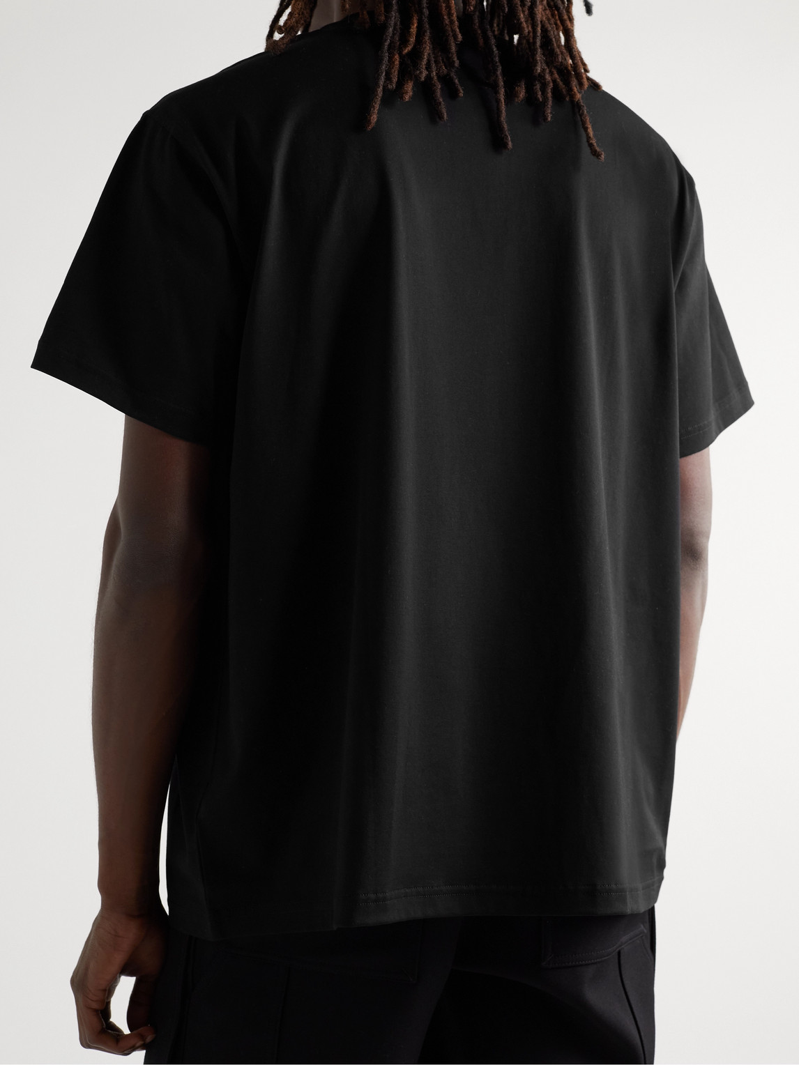 Shop Burberry Oversized Logo-print Cotton-jersey T-shirt In Black