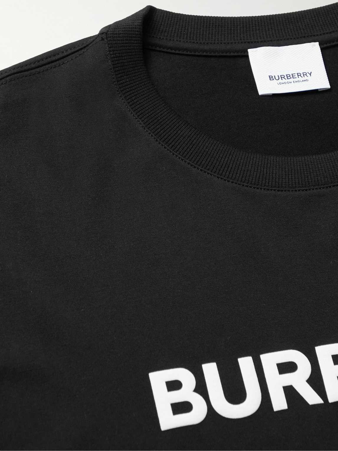 Shop Burberry Oversized Logo-print Cotton-jersey T-shirt In Black