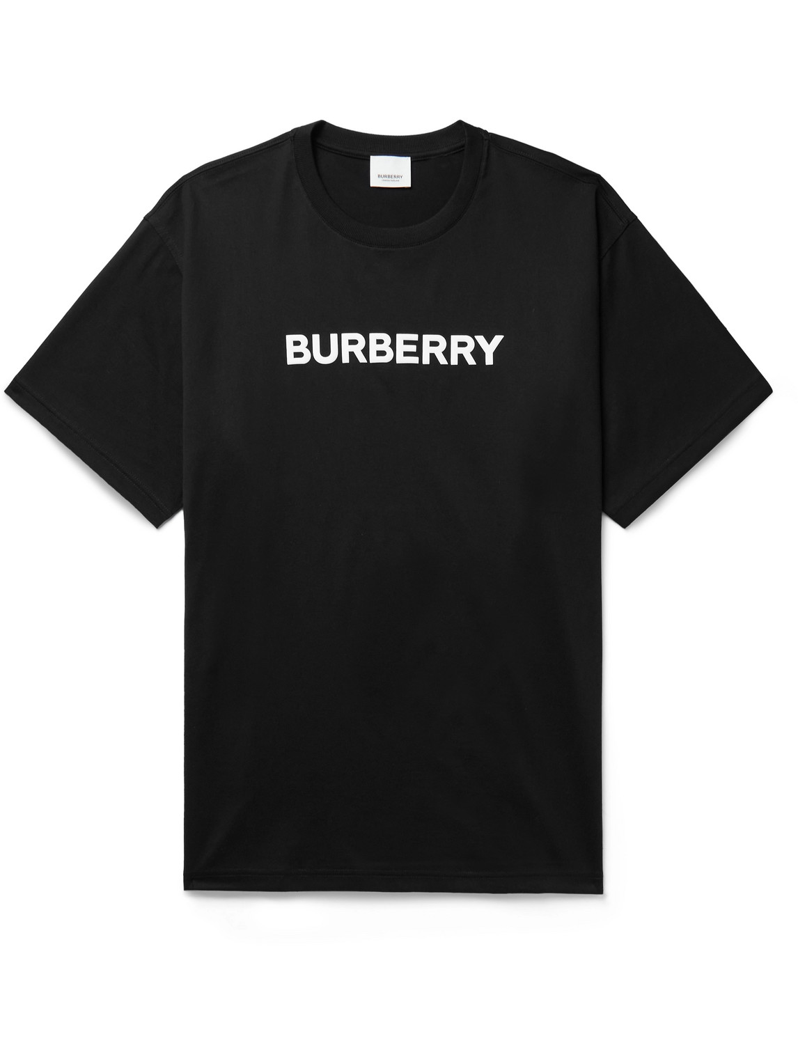 Shop Burberry Oversized Logo-print Cotton-jersey T-shirt In Black