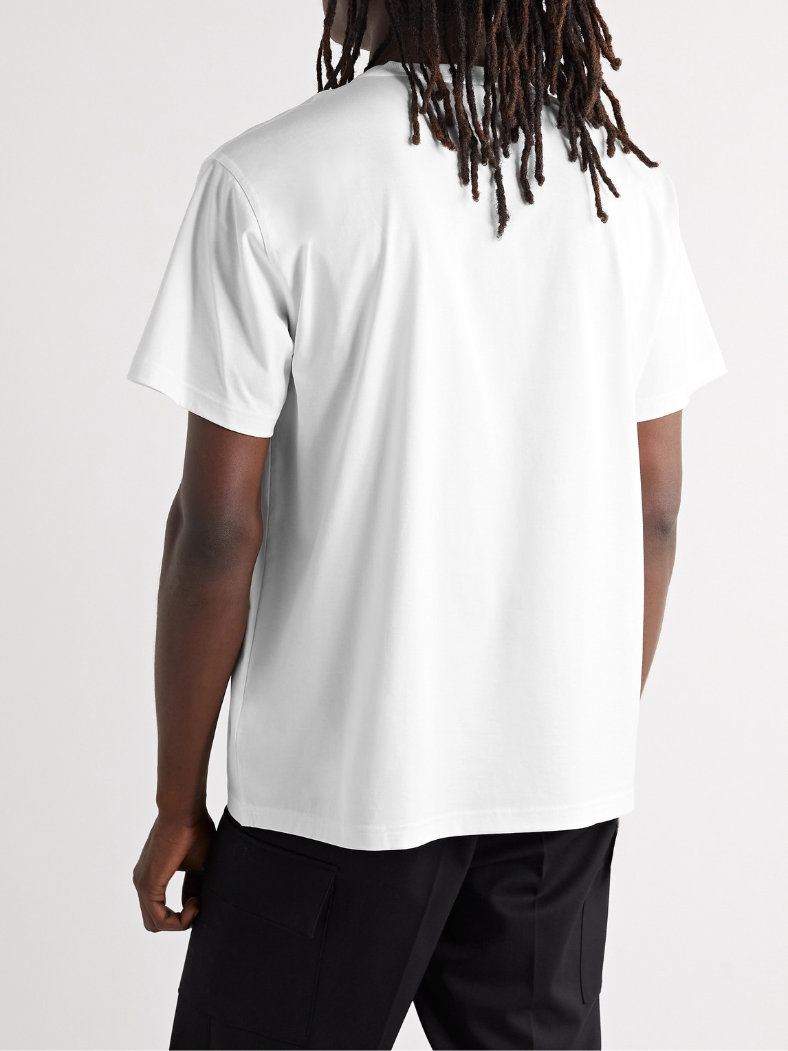 Shop Burberry Logo-print Cotton-jersey T-shirt In White