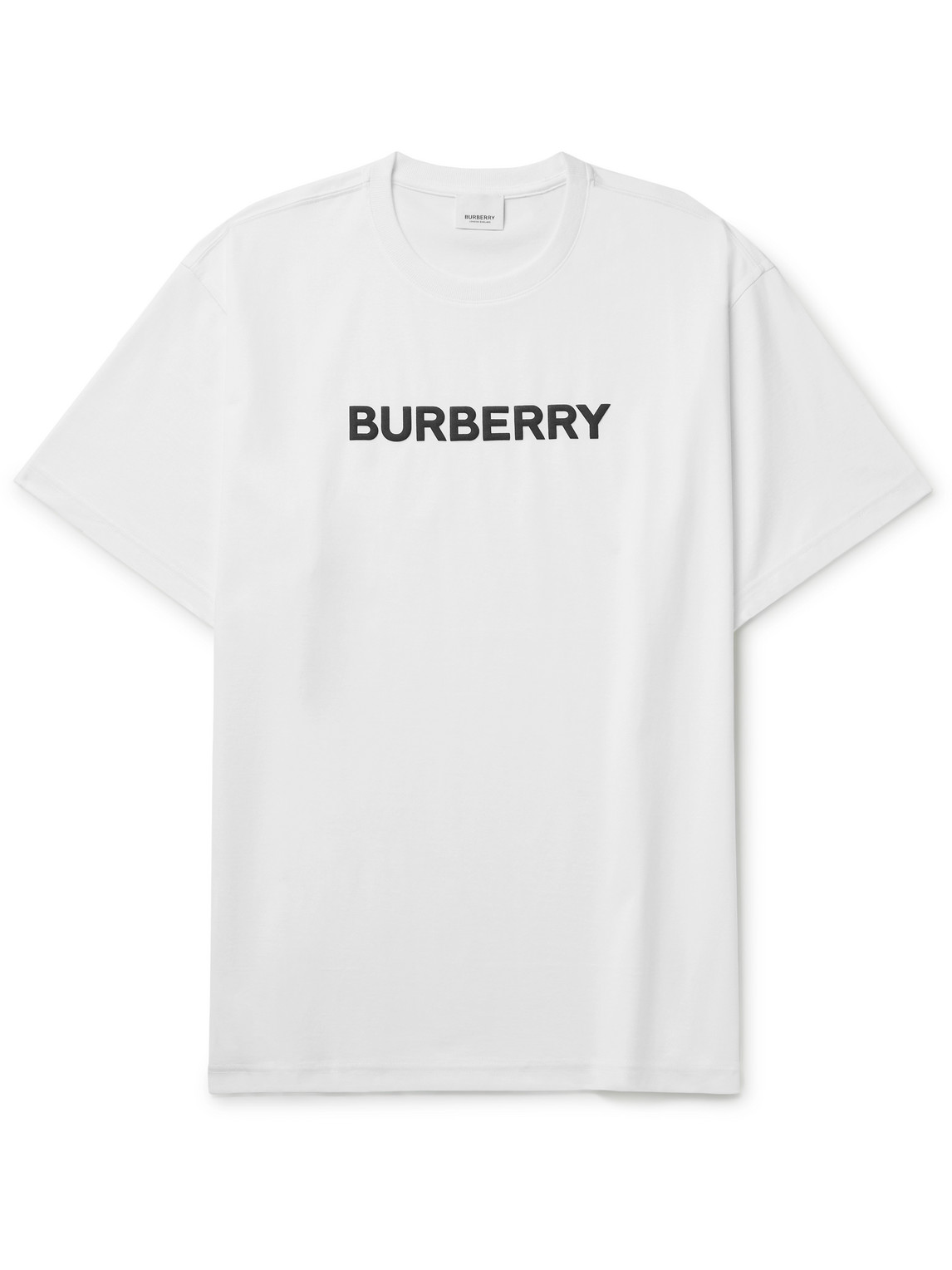 Shop Burberry Logo-print Cotton-jersey T-shirt In White