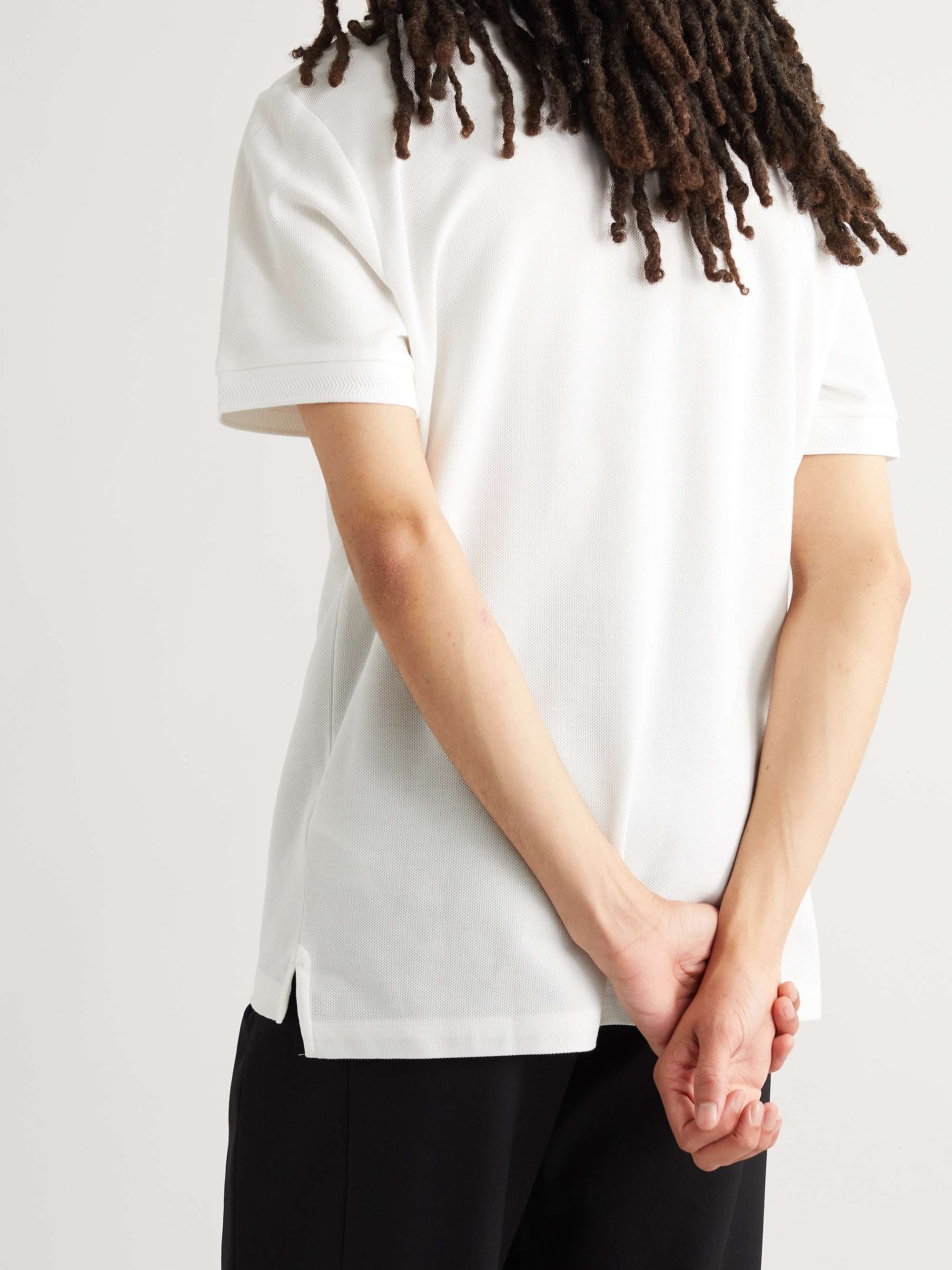 BURBERRY Logo-Embroidered Cotton-Piqué Polo Shirt