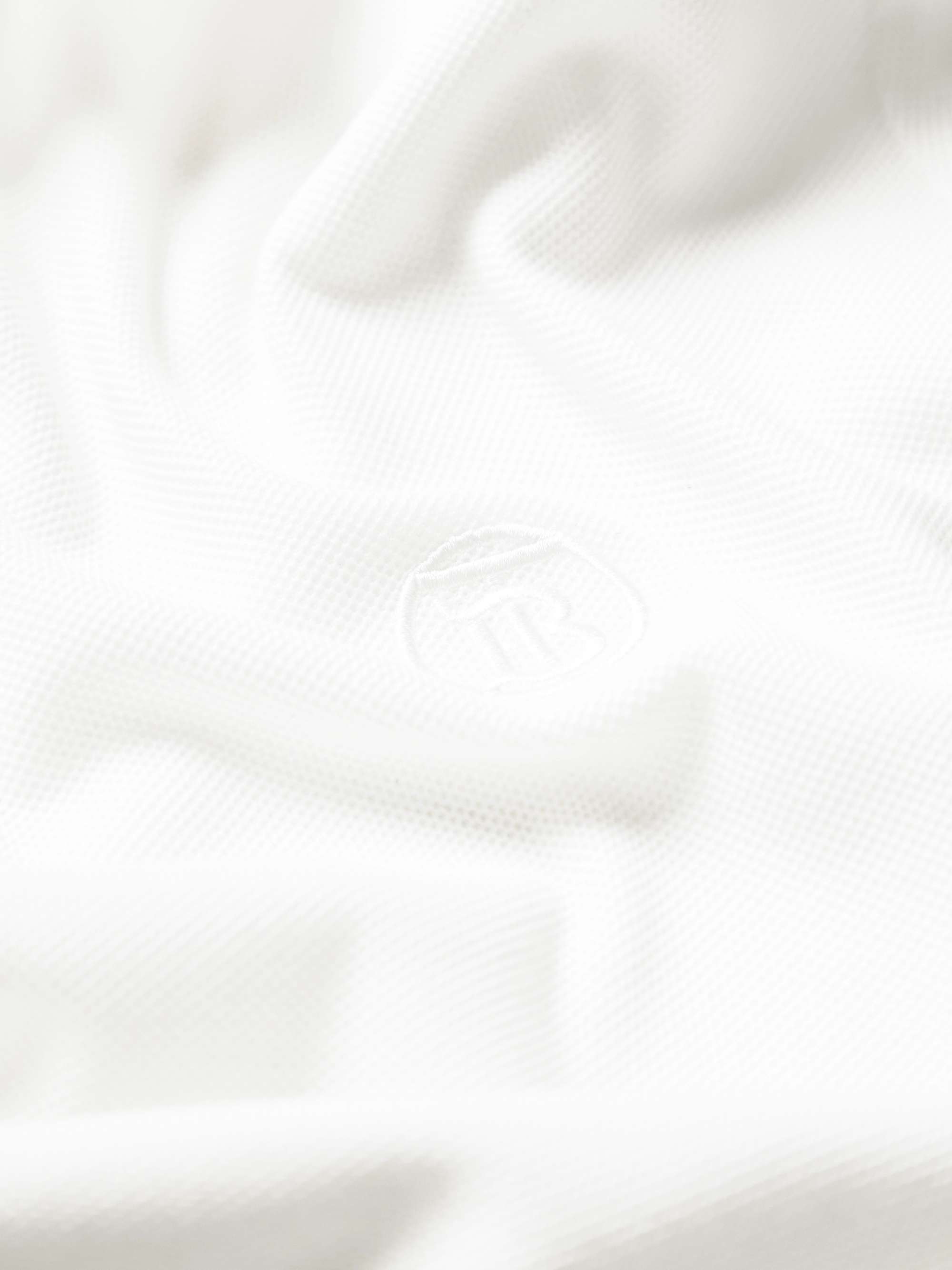 BURBERRY Logo-Embroidered Cotton-Piqué Polo Shirt